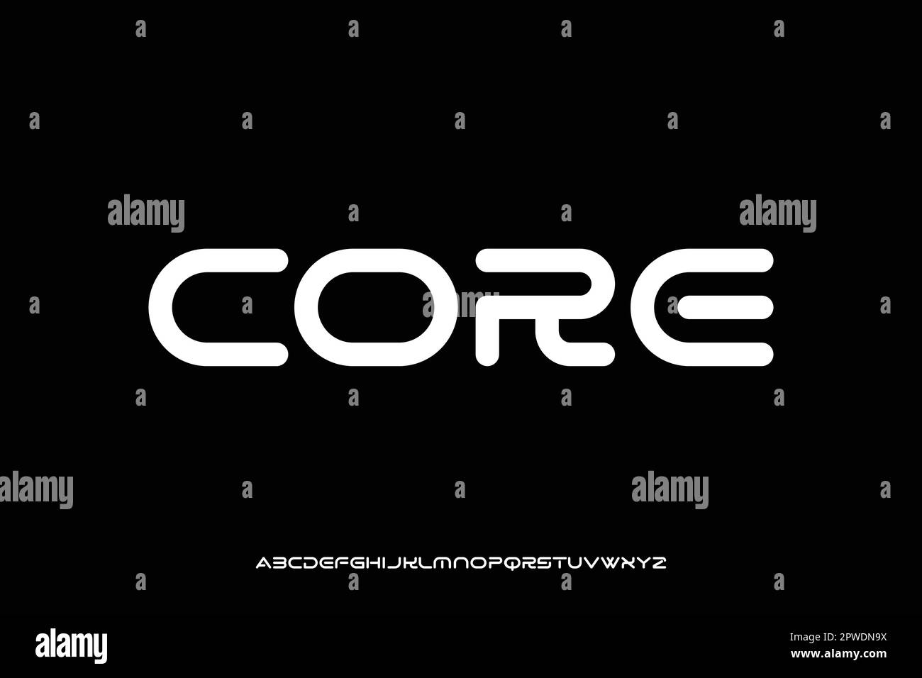 Unique modern futuristic alphabets display font vector Stock Vector