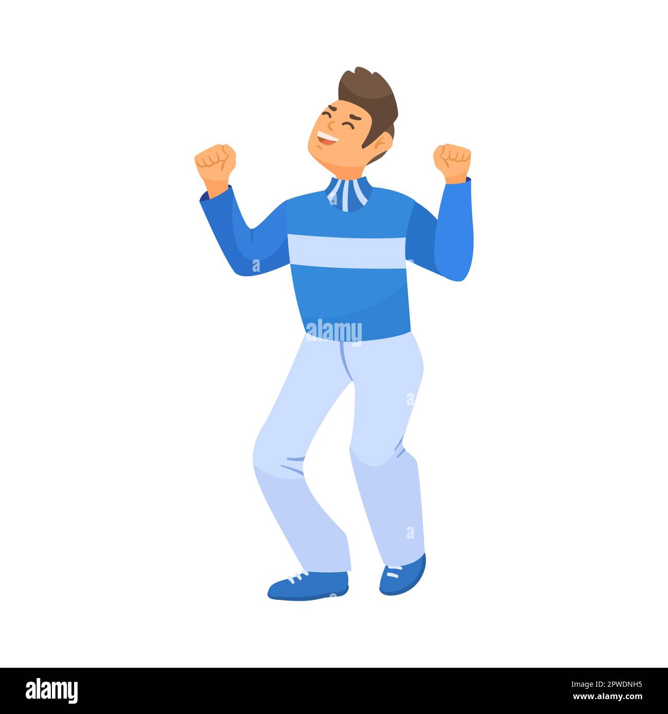 Happy football male fan cheering cartoon illustration Stock Vector Image &  Art - Alamy