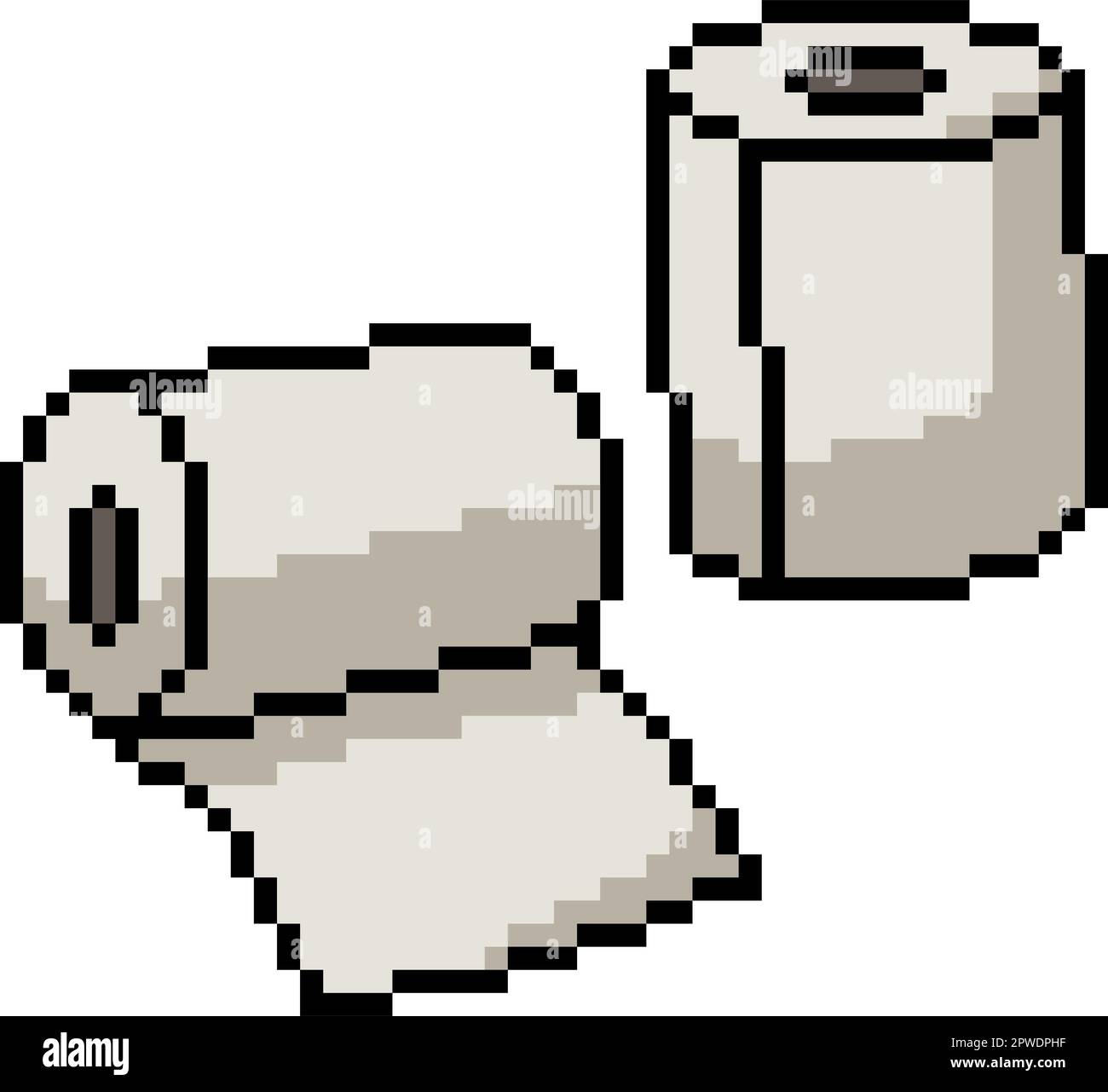 pixel art of toilet paper roll Stock Vector