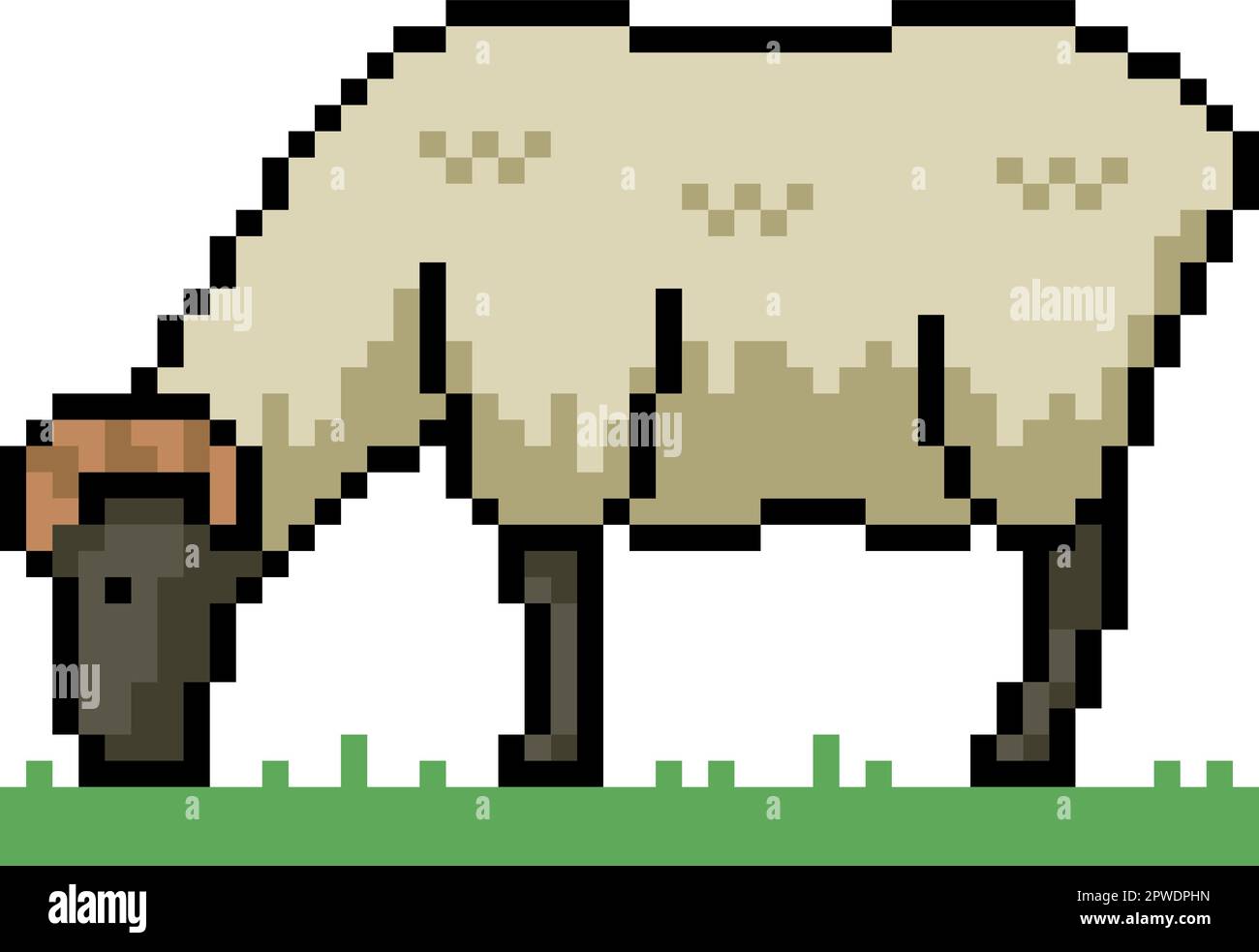 pixel art of sheep eat grass Stock Vector Image & Art Alamy