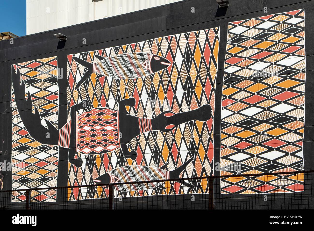 Aboriginal Art Street Art by Wendy Yunupingu, Darwin, NT, Australia