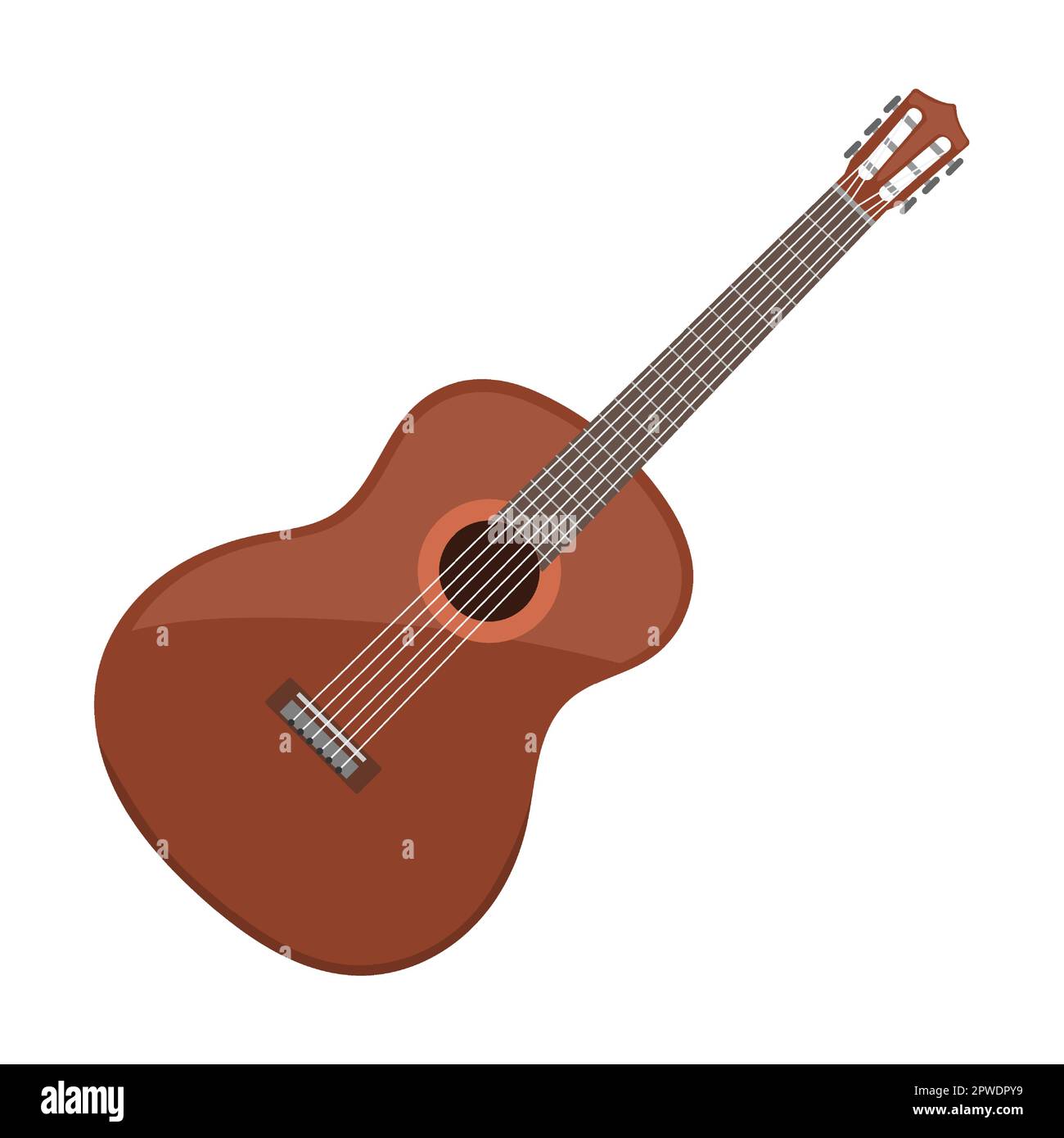 classic country guitar cartoon vector illustration. Colorful musical