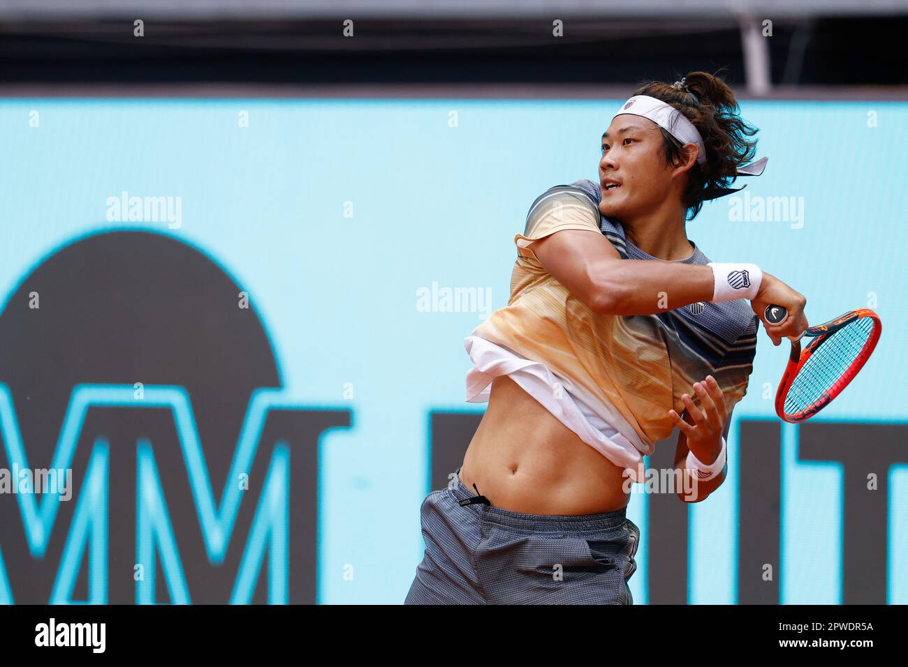 Rinky Hijikata of Australia in action during Day 1 of the Kooyong Classic  Tennis Tournament last match against Zhang Zhizhen of China at Kooyong Lawn  Tennis Club. Melbourne's summer of tennis has