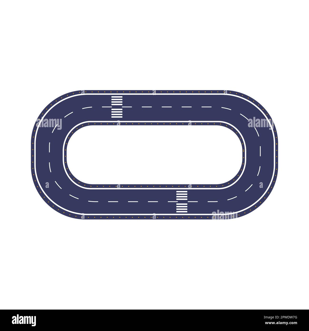 Airport runway ring for landing airplane cartoon illustration Stock Vector