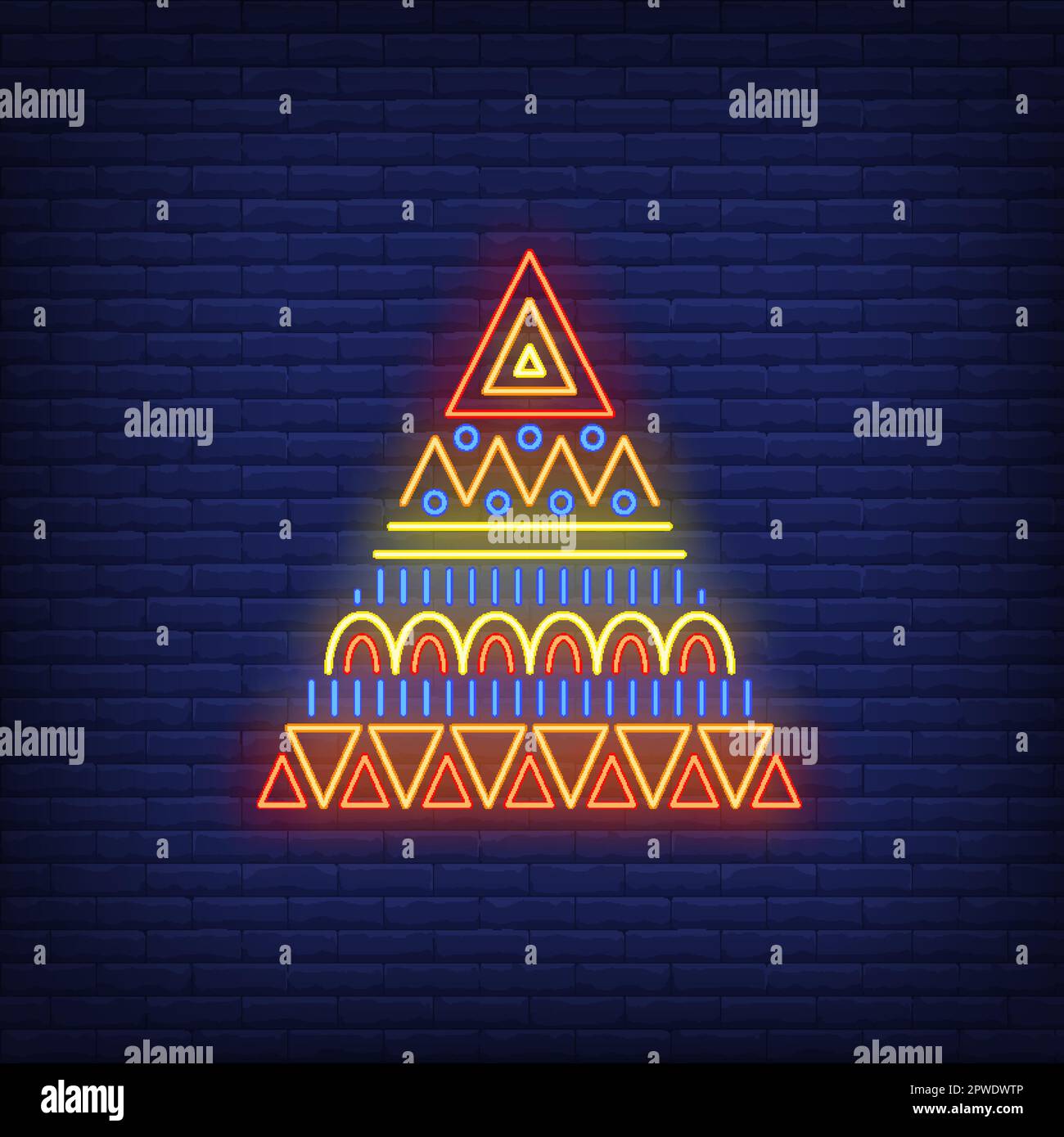 Triangular Neon Sign Triangular African ornament neon sign Stock Vector Image & Art - Alamy