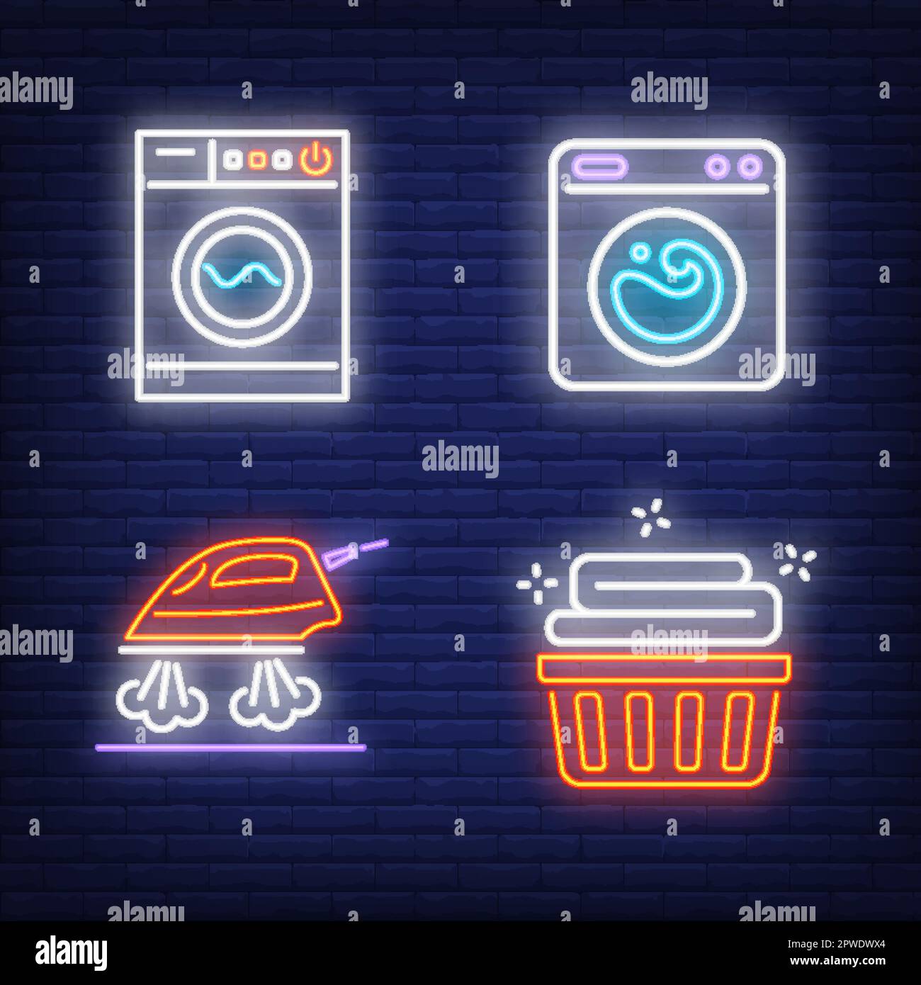 Colorful washing machines Stock Vector Images - Alamy