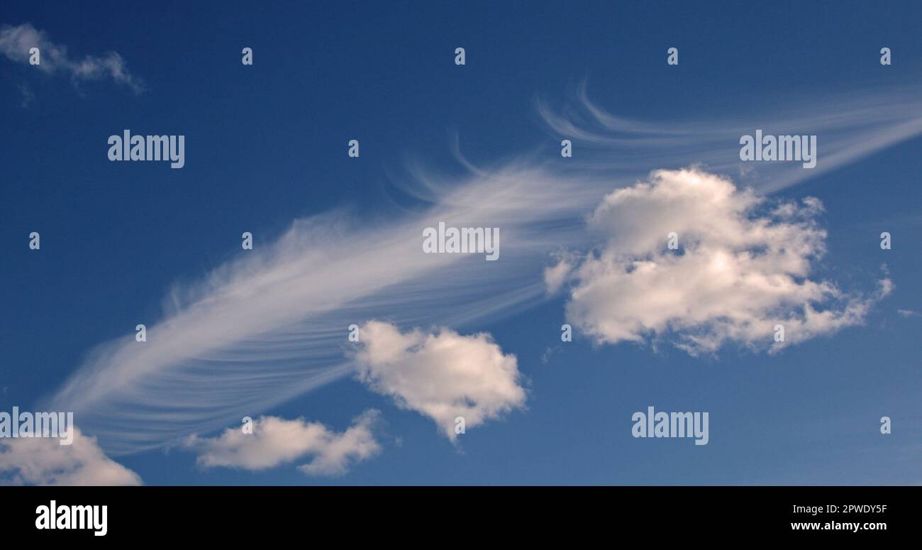 Cloud Formations over the Cheshire Plain, Wales Stock Photo