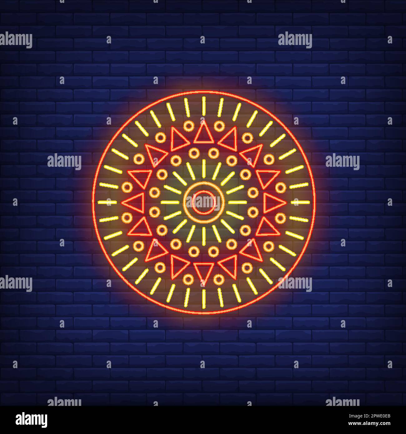 Round African motif mandala neon sign Stock Vector Image & Art - Alamy