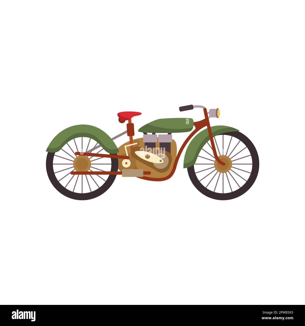 Vintage motorcycle cartoon illustration Stock Vector Image & Art Alamy