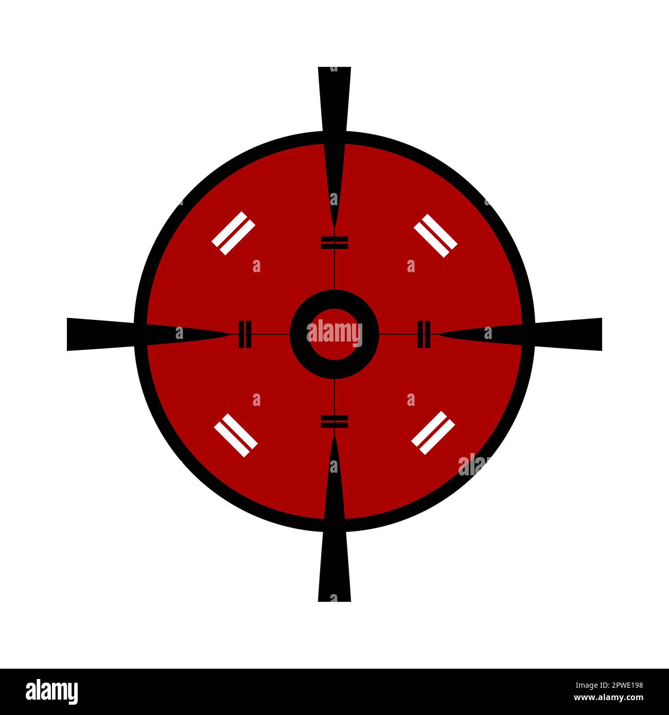 Red weapon viewfinder cartoon illustration Stock Vector