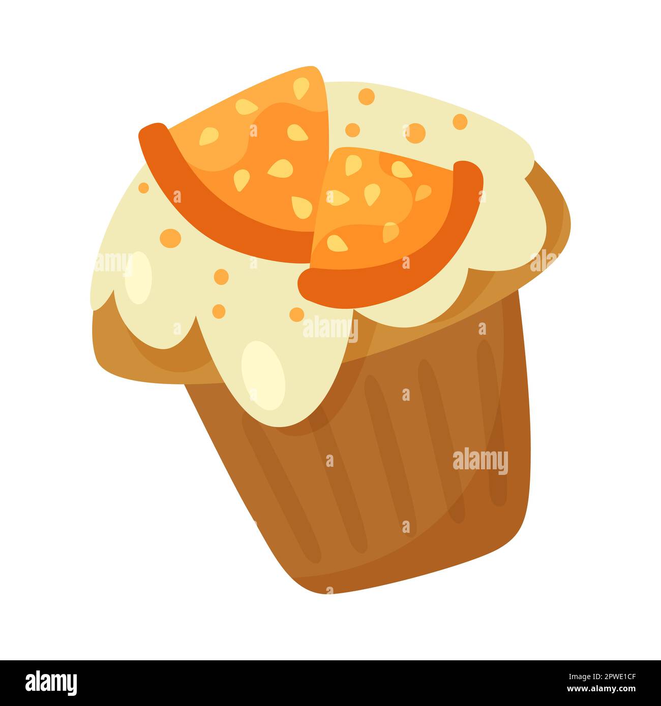 Pumpkin spice flavored cupcake cartoon illustration Stock Vector Image ...