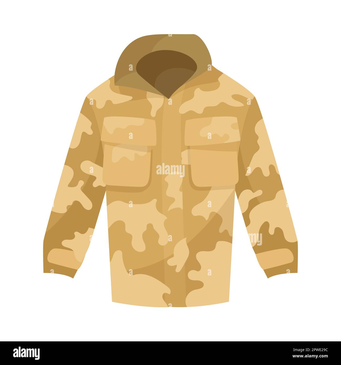 Desert camouflage uniform jacket cartoon illustration Stock Vector ...