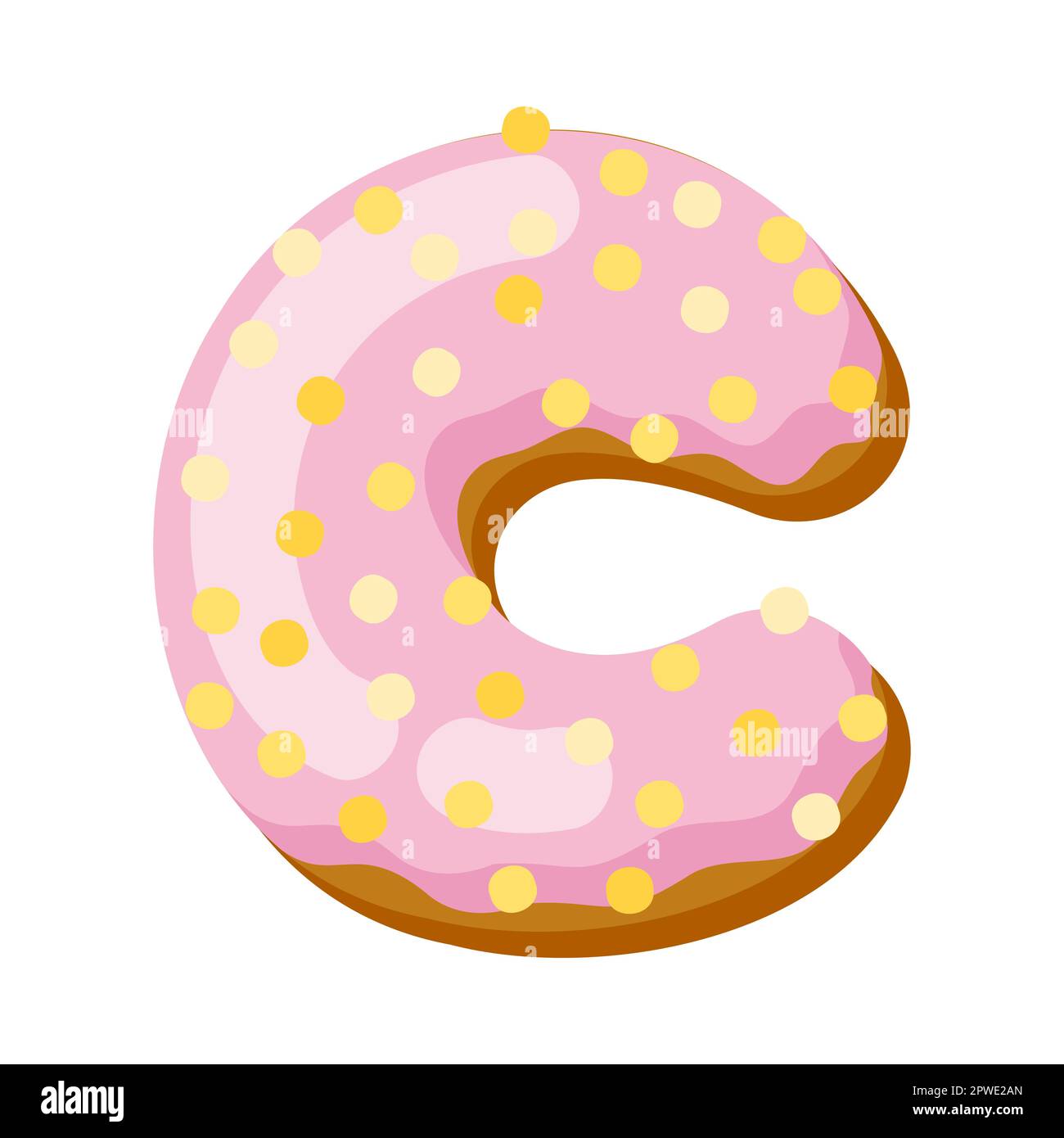 Letter c in donut font vector illustration Stock Vector Image & Art - Alamy