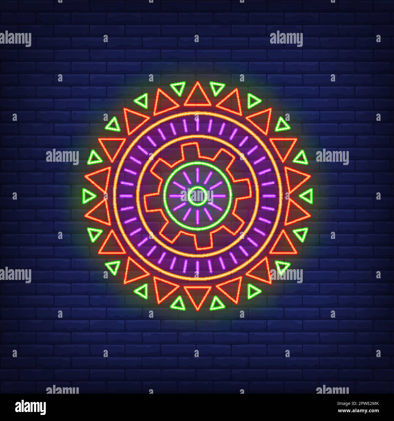 Round African pattern neon sign Stock Vector Image & Art - Alamy