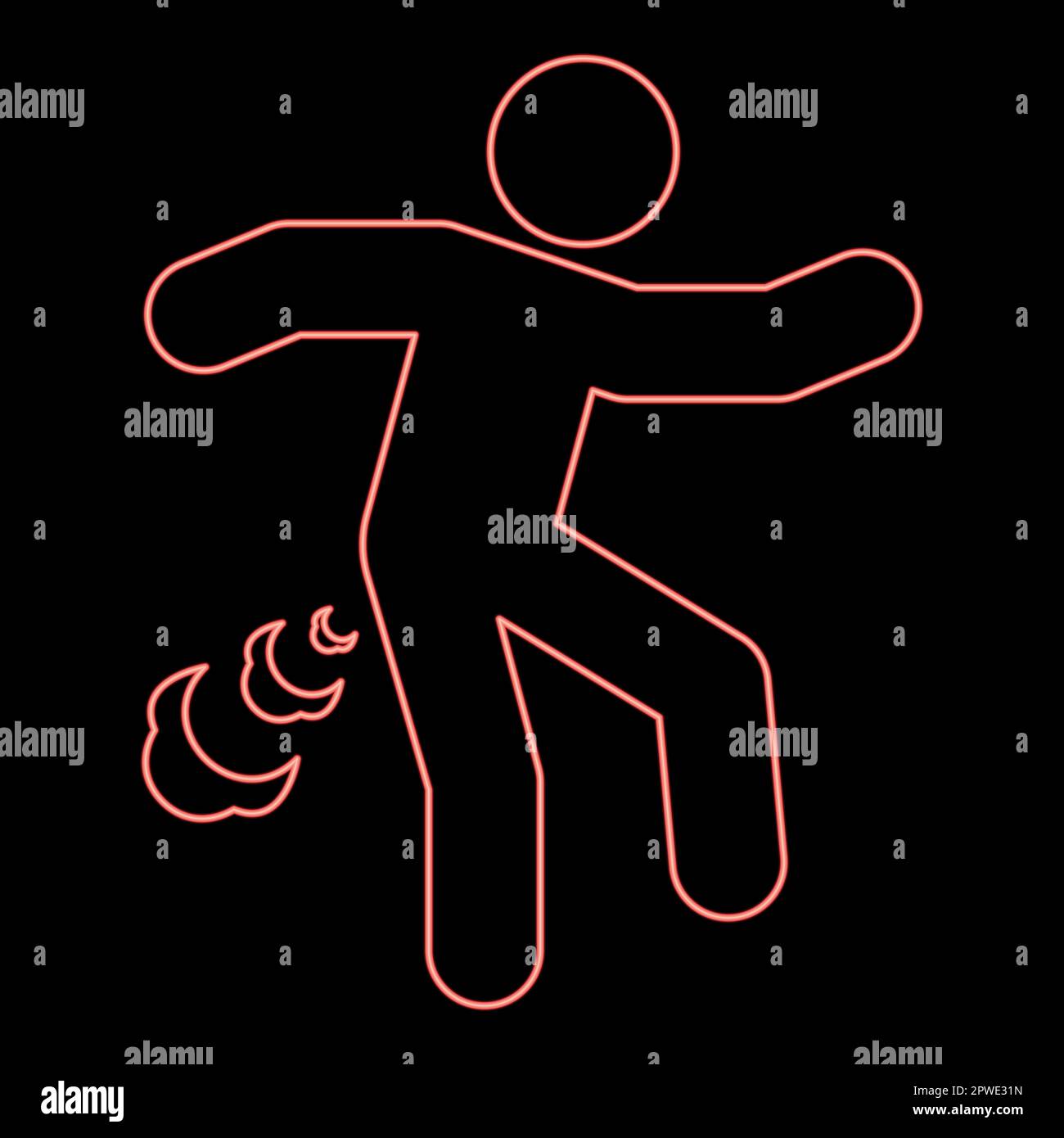 Neon man farts break wind farting bloating gas cloud stench bad smell