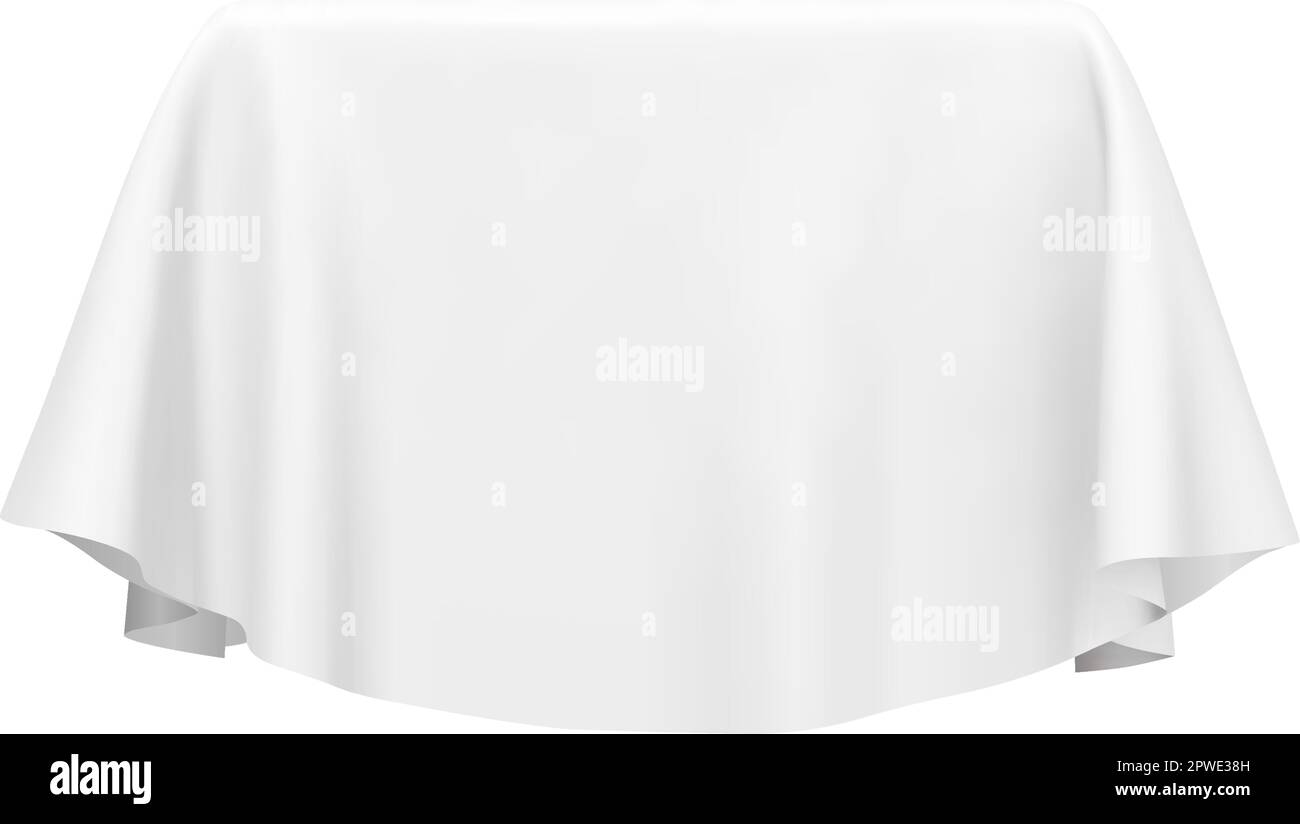 White fabric covering a cube or rectangular shape Stock Vector Image