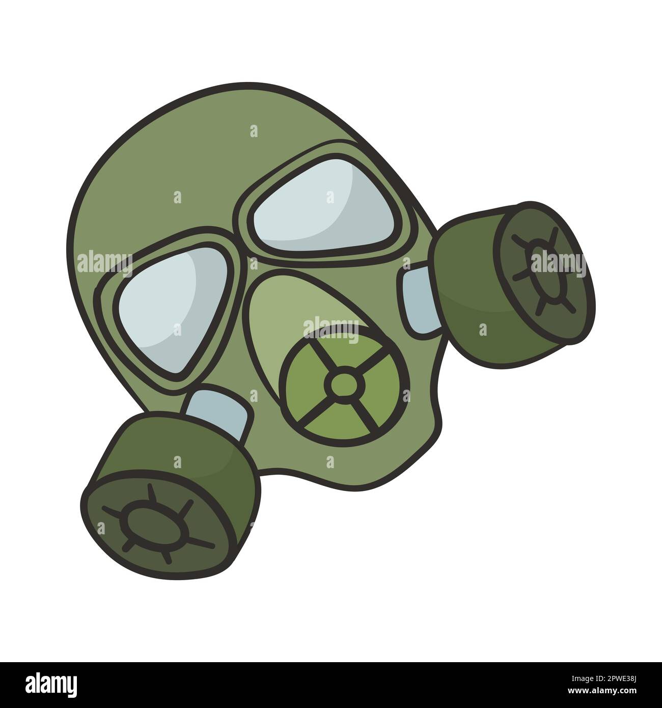Green gas mask doodle cartoon illustration Stock Vector Image & Art Alamy