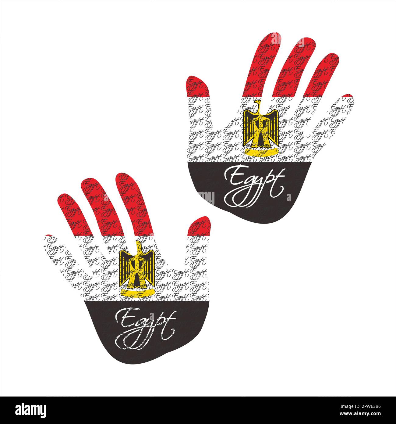 Hand drawn vector illustration with egypt flag pattern great for poster, magazine and web design Stock Vector