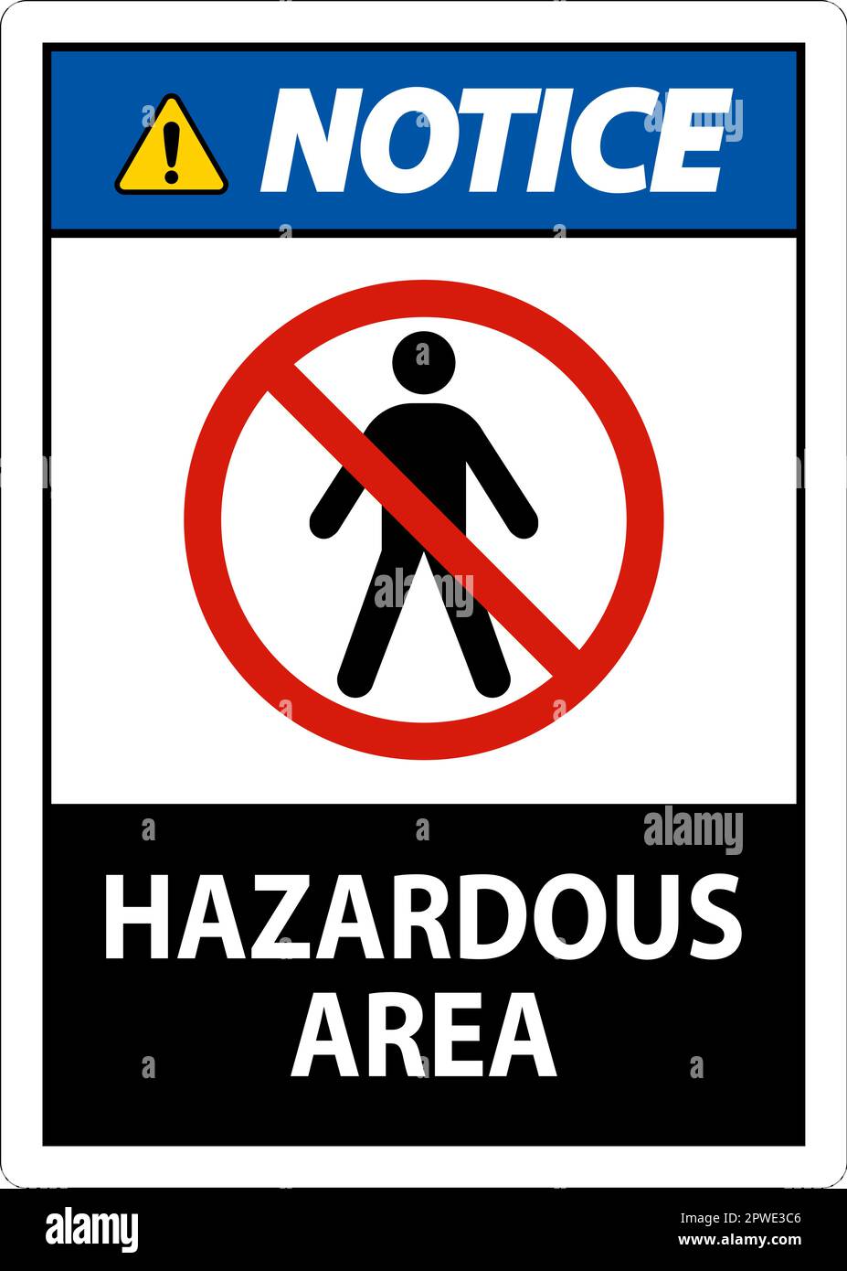 Notice Sign Hazardous Area Sign On White Background Stock Vector Image