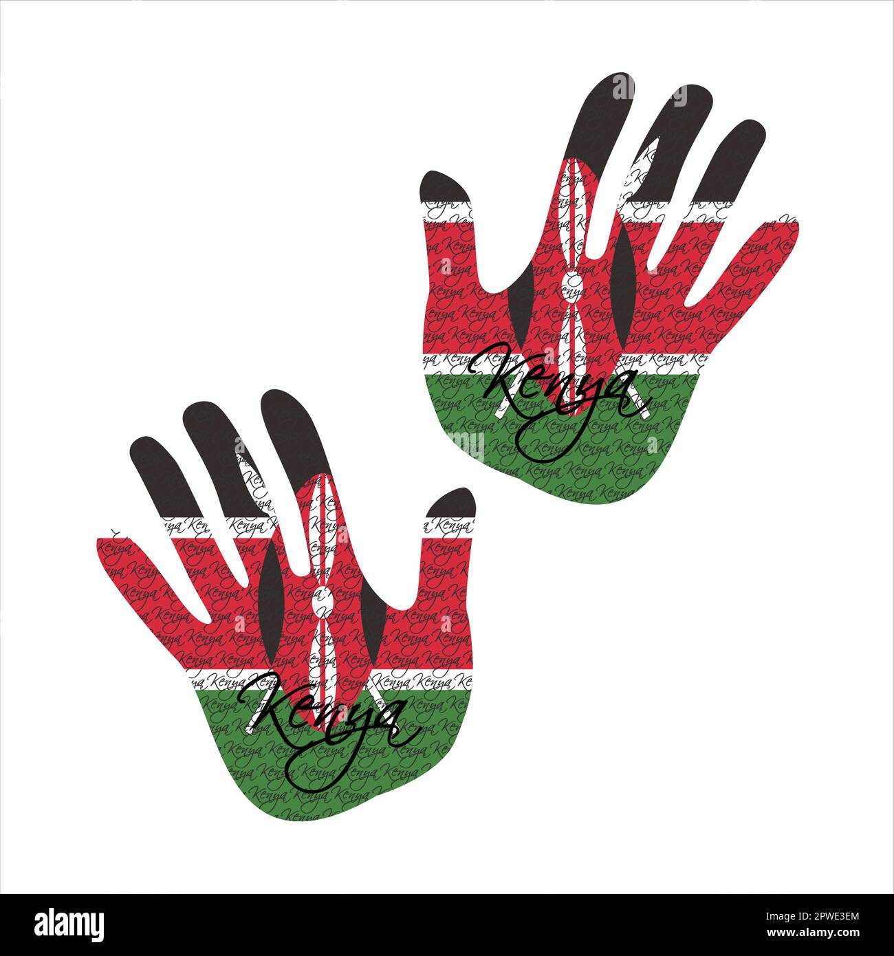 Hand drawn vector illustration with kenya flag pattern great for poster ...