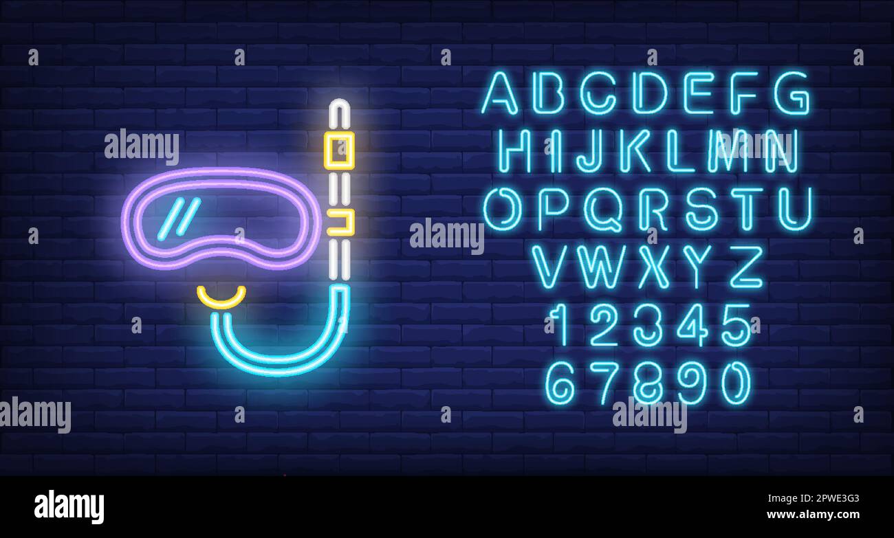 Diving mask neon sign Stock Vector Image & Art Alamy