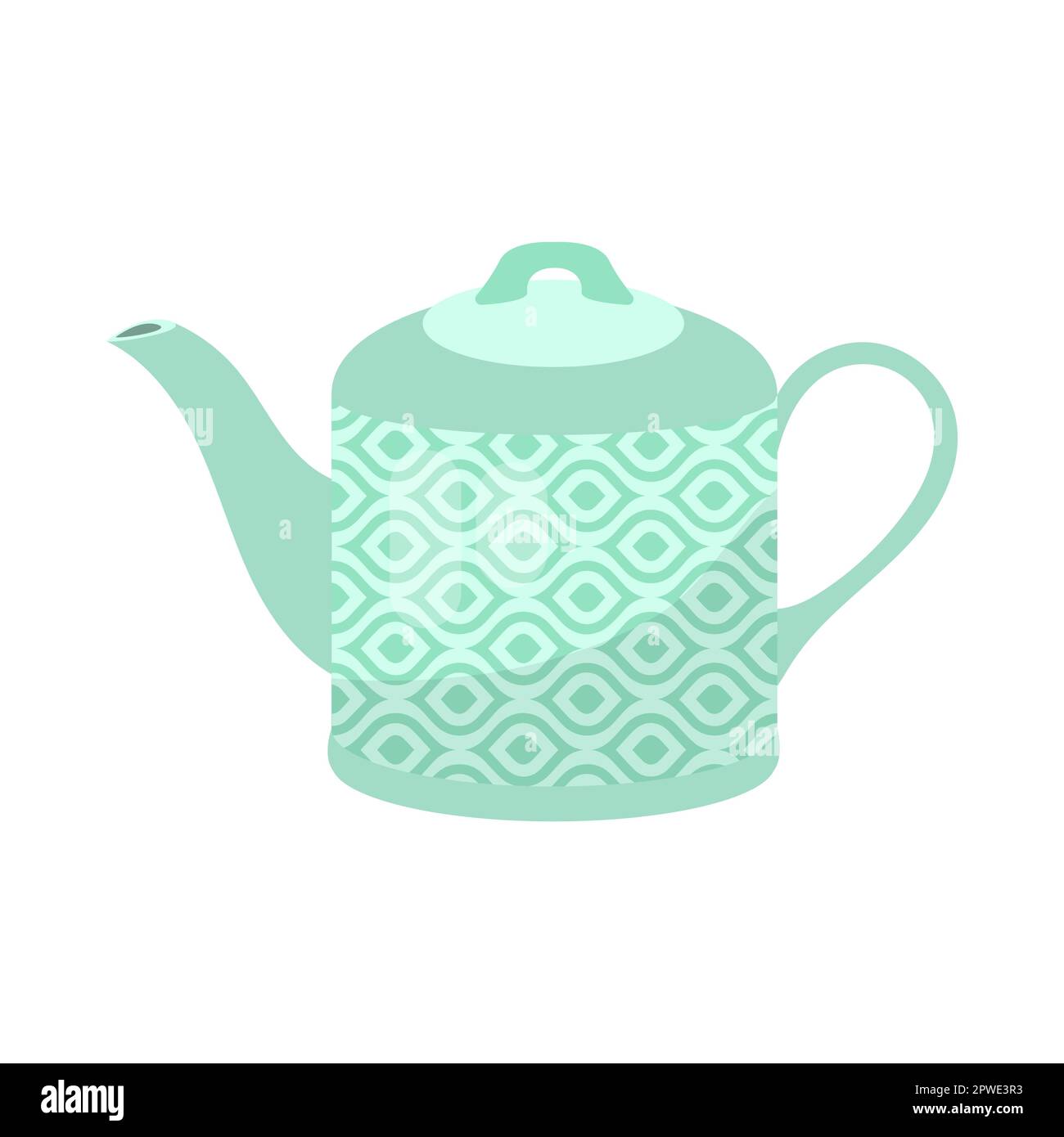 Cute green teapot cartoon illustration Stock Vector Image & Art Alamy