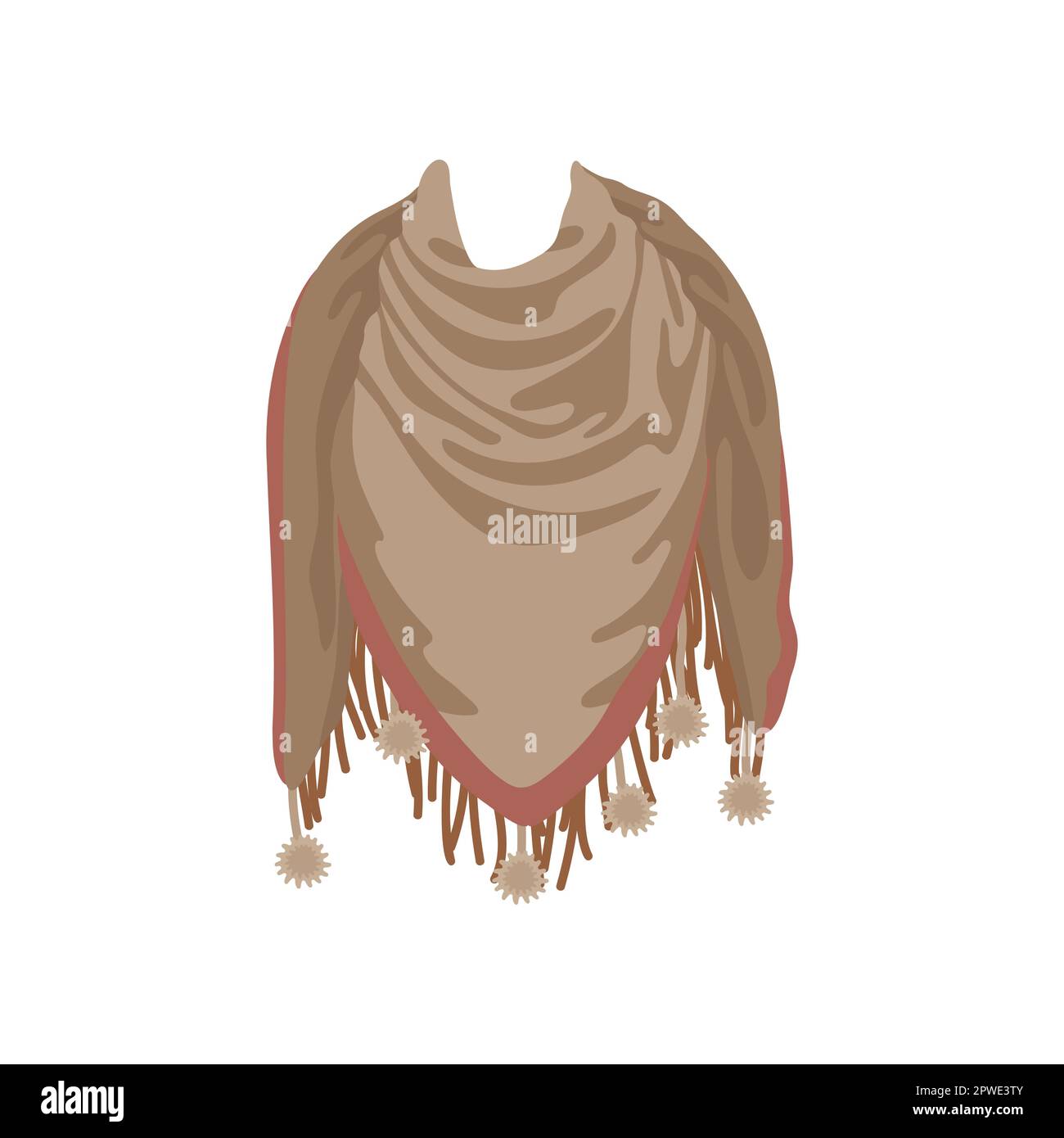 Female neck scarf in boho style vector illustration Stock Vector