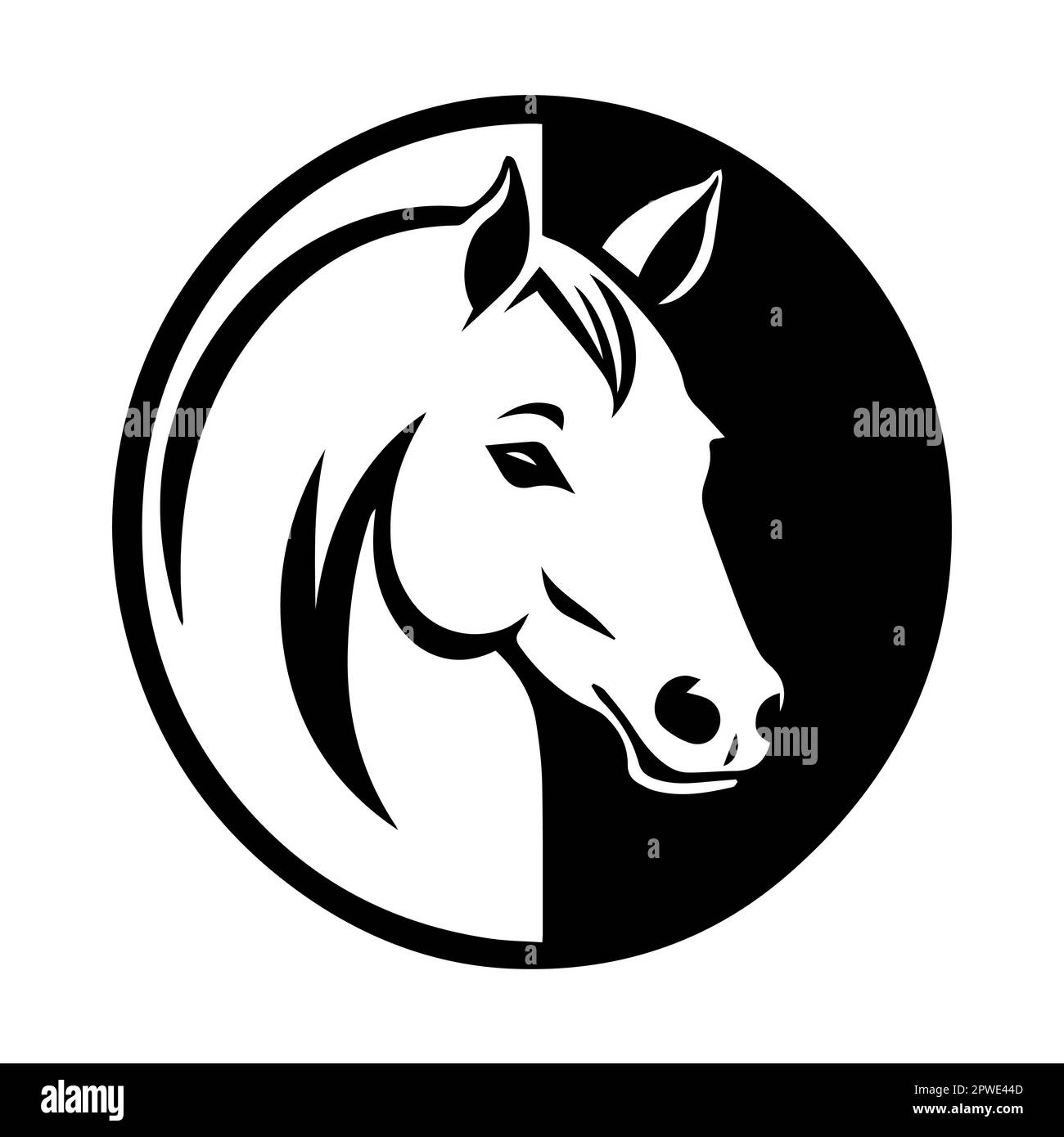 Horse head logo. Vector illustration of a horse head isolated on white