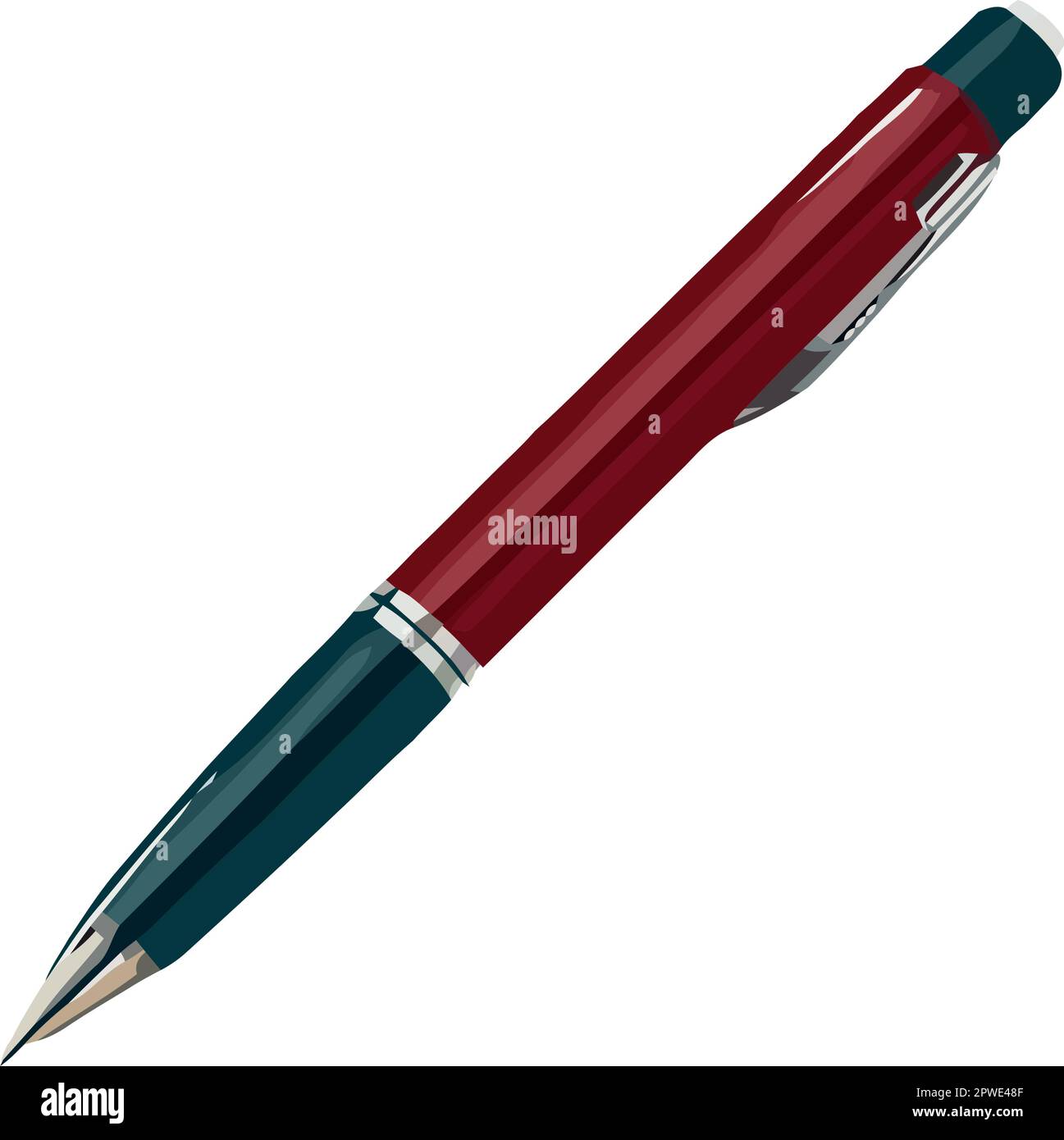 Blue ballpoint pen on blank white paper Stock Vector Image & Art - Alamy
