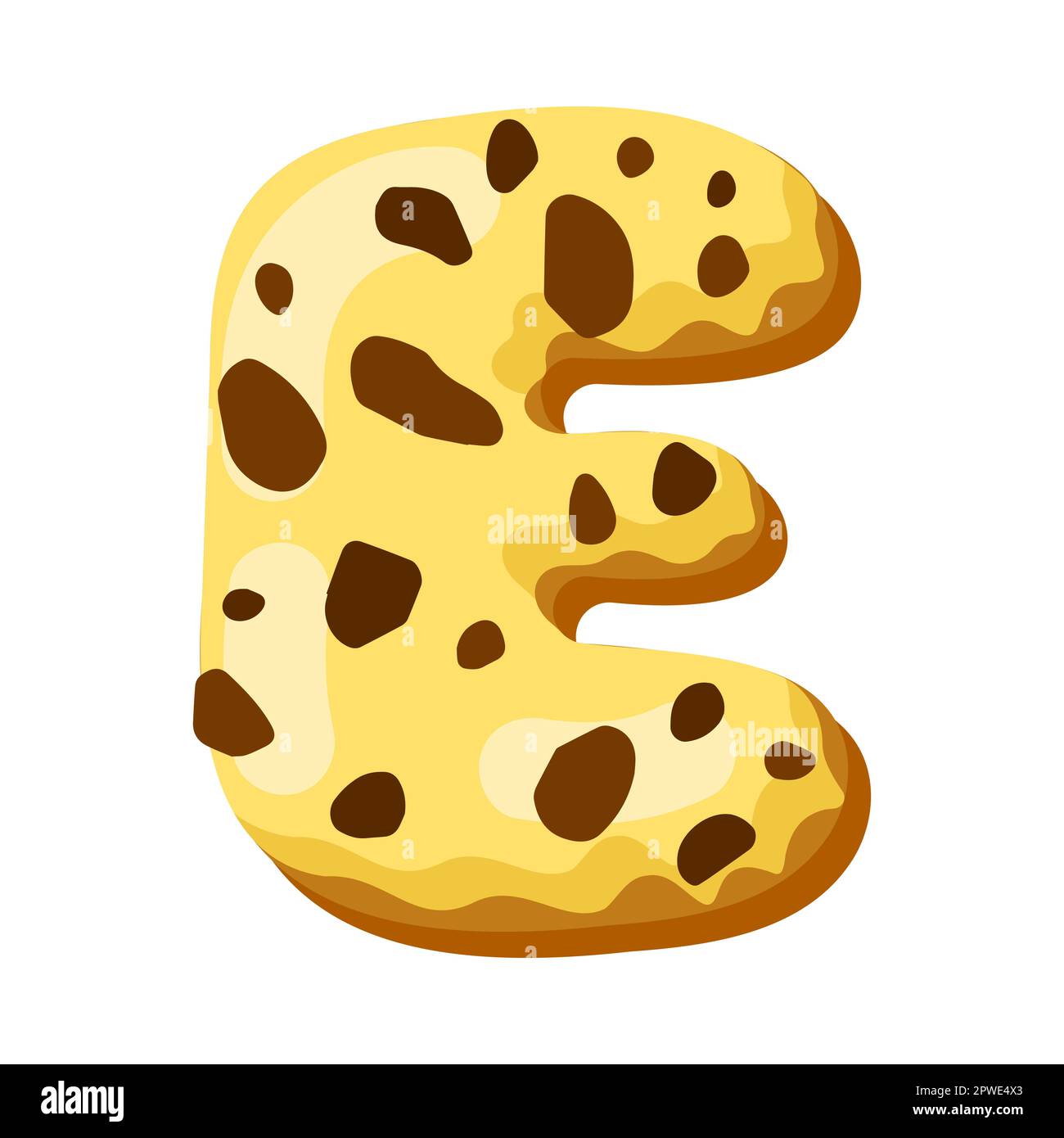 Letter e in donut font vector illustration Stock Vector Image & Art Alamy