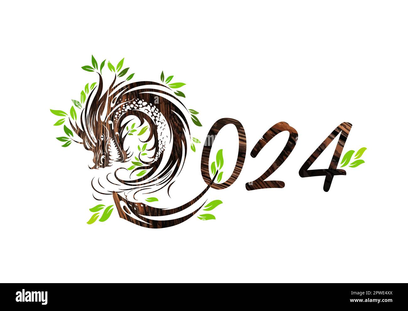 Symbol of Happy Chinese New Year 2025 green Dragon. Symbol of 2025