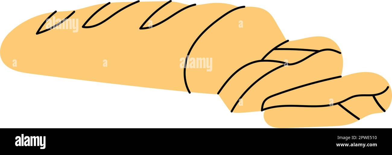 Sliced pieces bread icon. Bakery pastry products silhouette. Vector ...