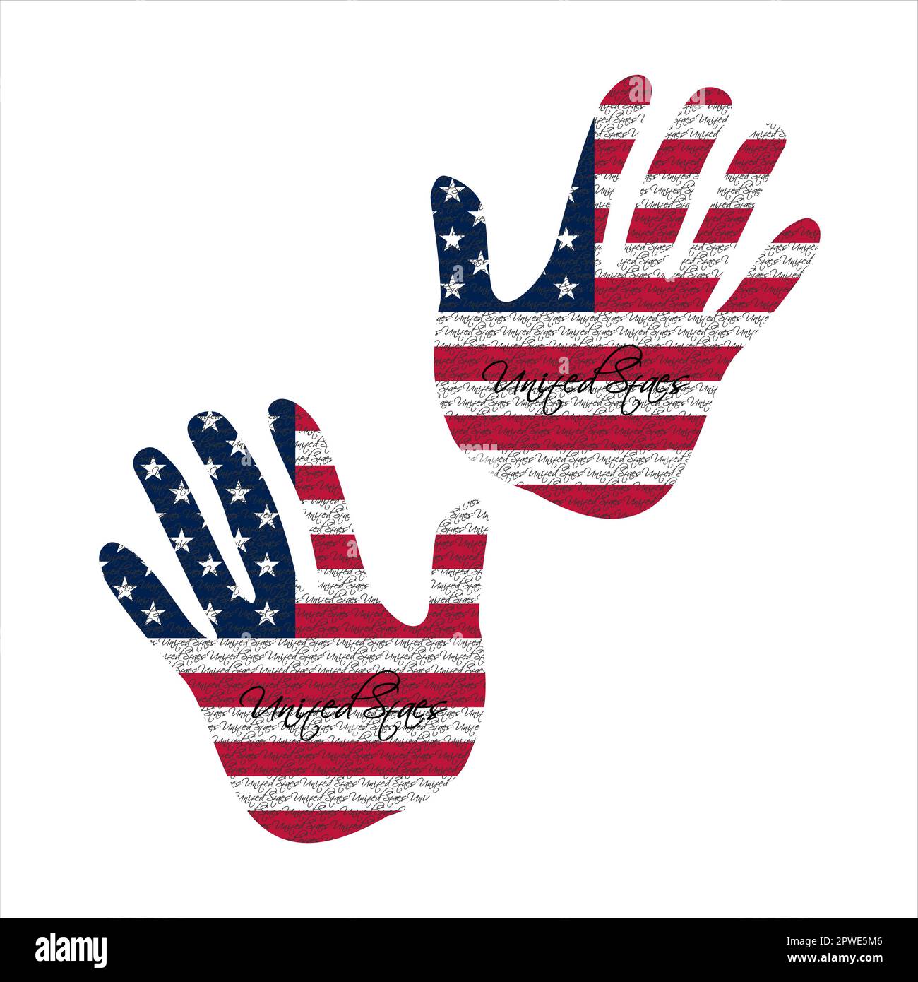 Hand drawn vector illustration with north united states flag pattern great for poster, magazine and web design Stock Vector