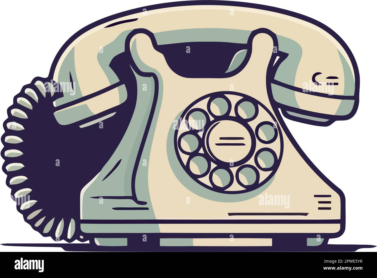 Antique rotary phone symbolizes old fashioned communication Stock