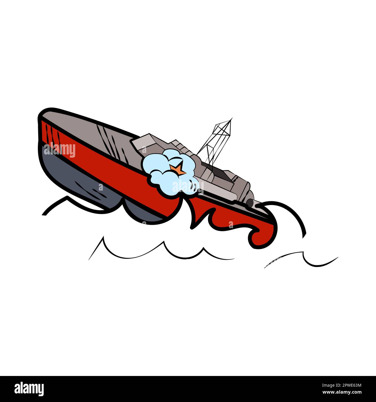 Ship sinking Stock Vector Images - Alamy