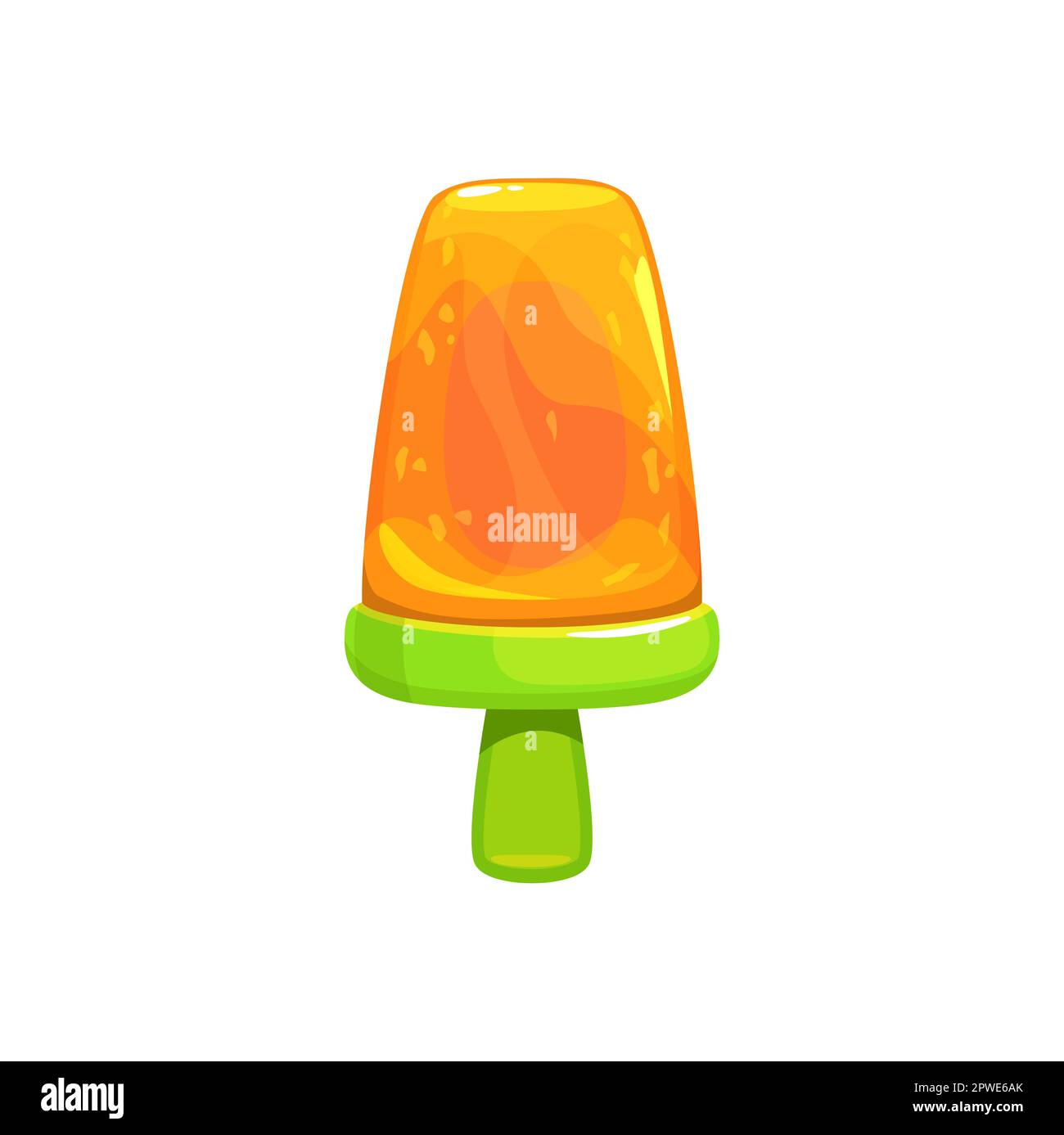 Cartoon fruit popsicle ice cream. Cafe frozen juice popsicle