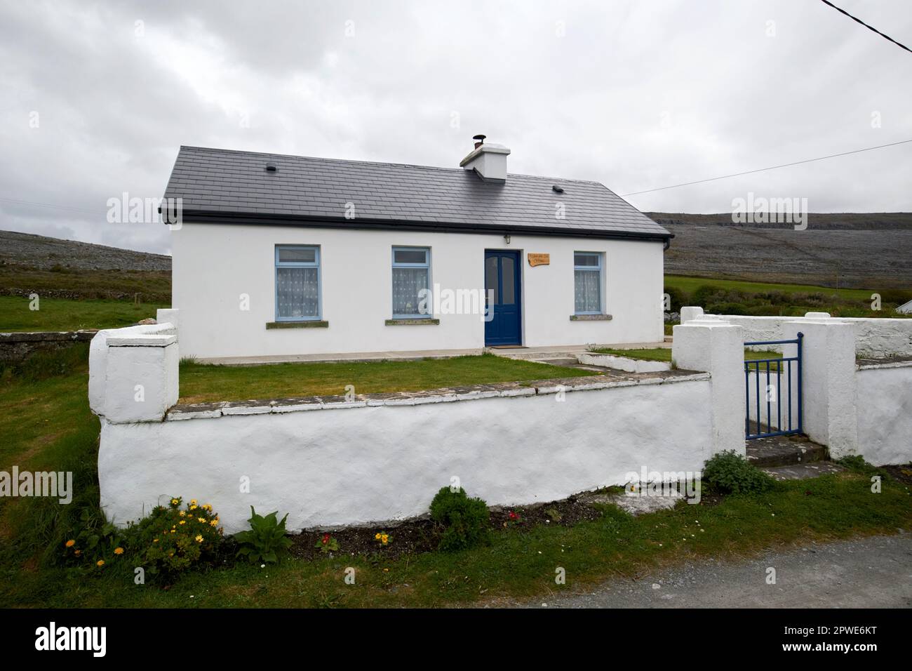 old irish stone cottage refurbished and turned into a holiday let in the burren county clare republic of ireland Stock Photo