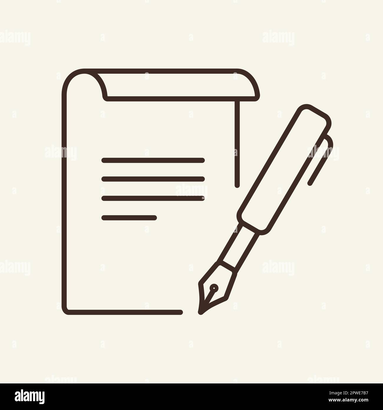 Calligraphy line icon Stock Vector Image & Art - Alamy