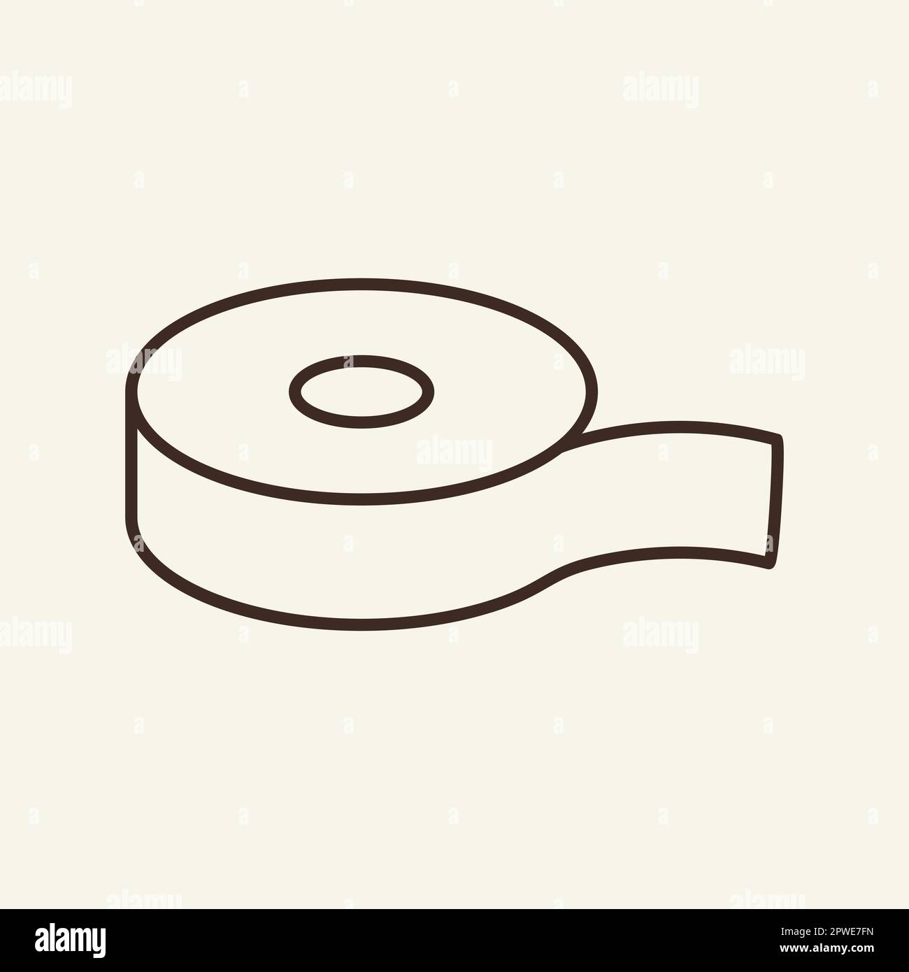 Scotch tape line icon Stock Vector