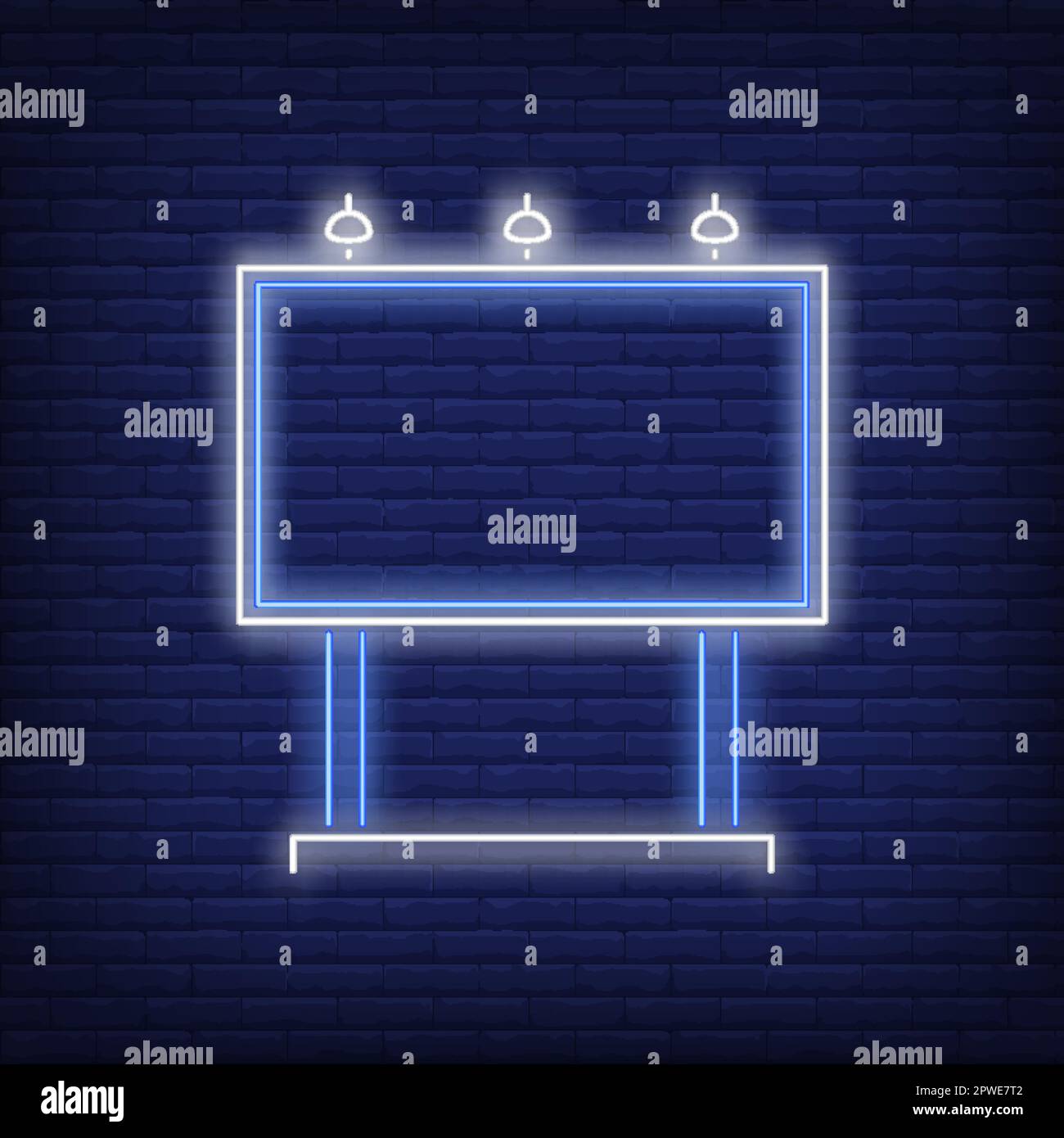 Blue billboard neon sign Stock Vector Image & Art - Alamy