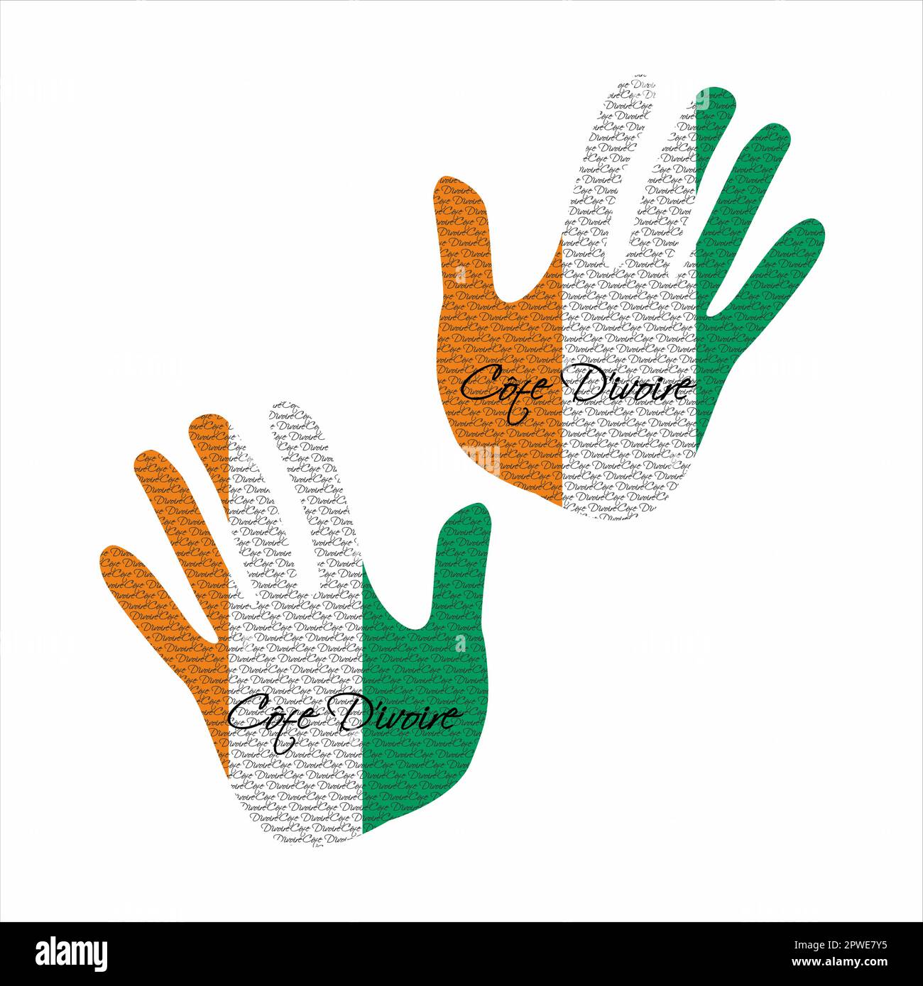 Côte d'Ivoire flag hand vector Stock Vector
