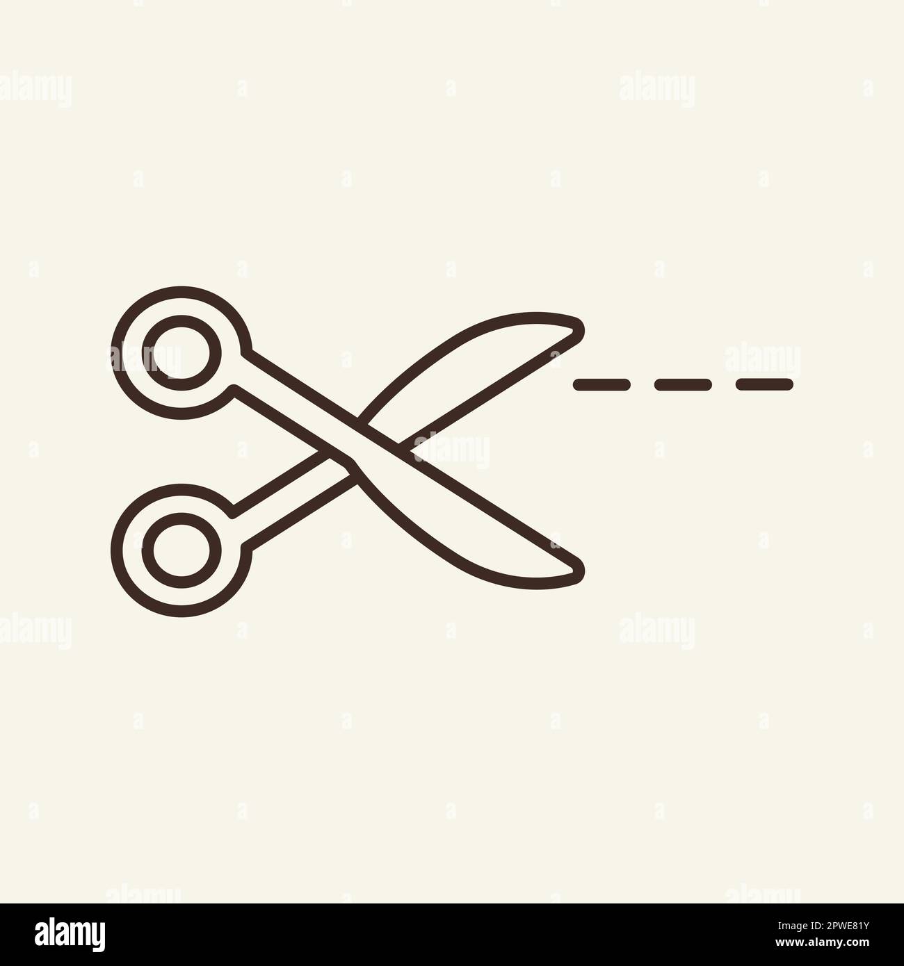 Scissors line icon Stock Vector