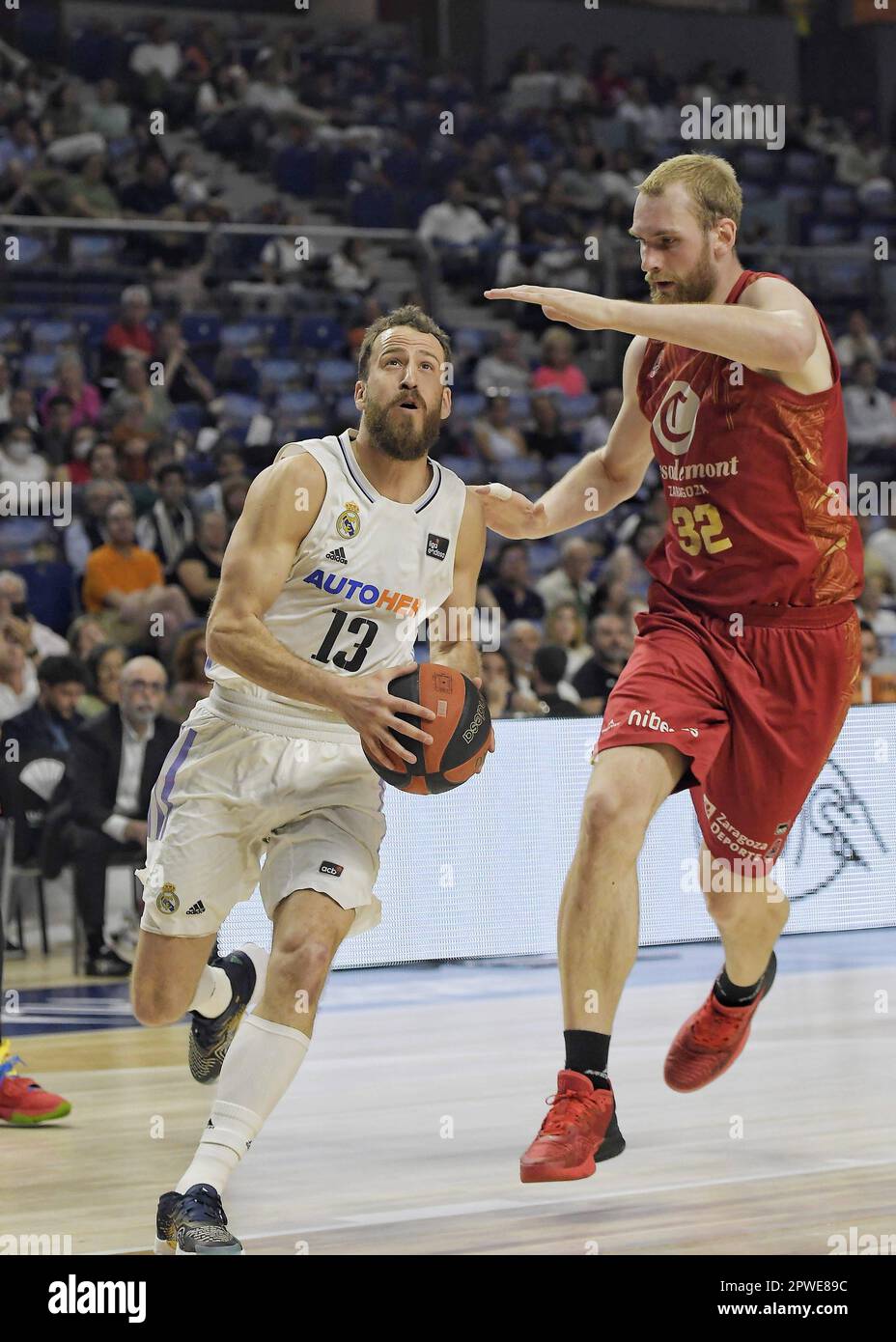 Madrid, Spain. 30th Apr, 2023. April 30, 2023, Madrid, Madrid, Spain:  Basketball match between Real Madrid and Zaragoza Basket valid for the  matchday 30 of the spanish basketball league ACB called 'Liga