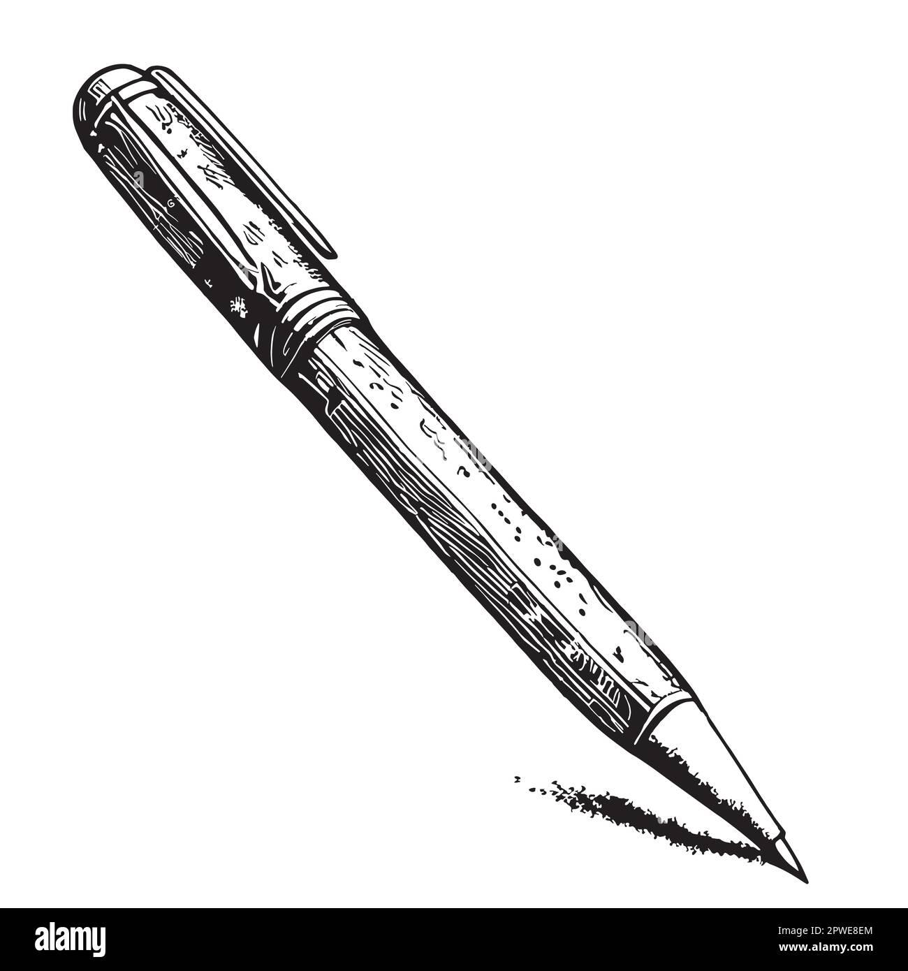 Retro pen hand drawn sketch illustration Write Stock Vector Image & Art ...