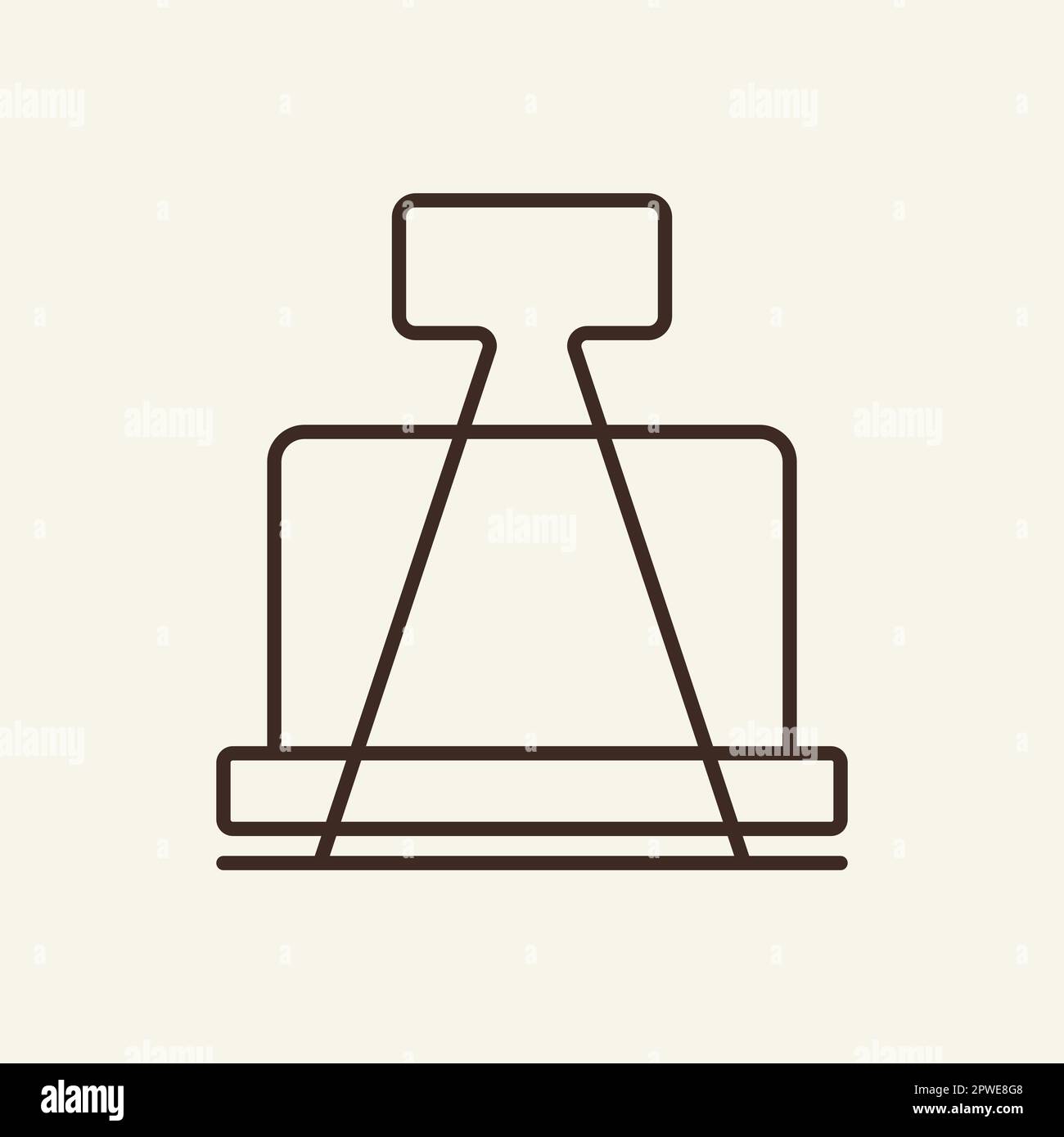 Office clip line icon Stock Vector
