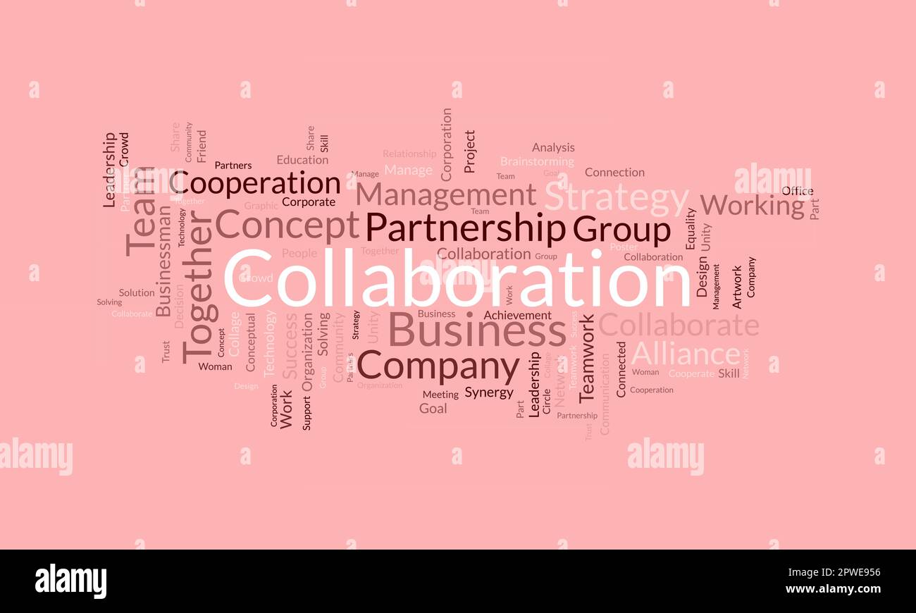 Word cloud background concept for Collaboration. Company teamwork ...