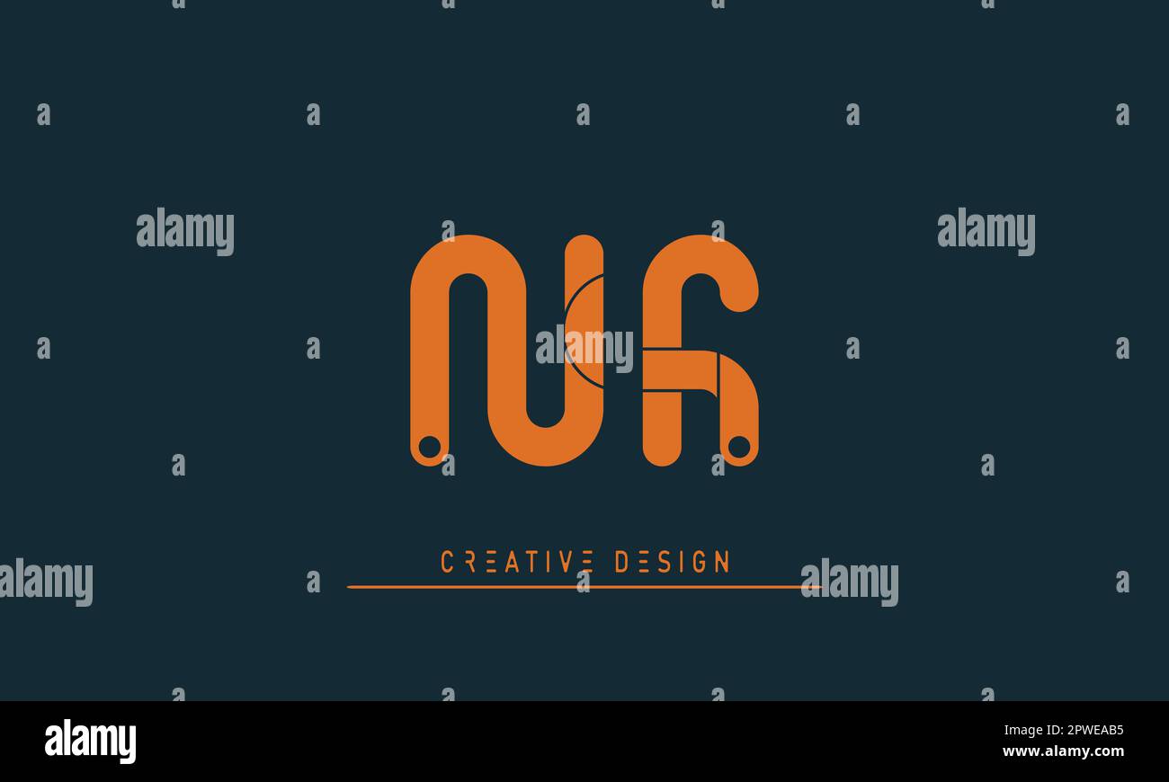 Alphabet letters Modern Creative logo NF , FN Stock Vector