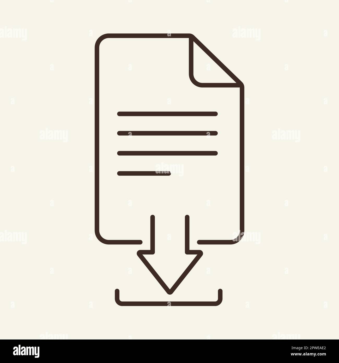 Downloading document line icon Stock Vector Image & Art - Alamy