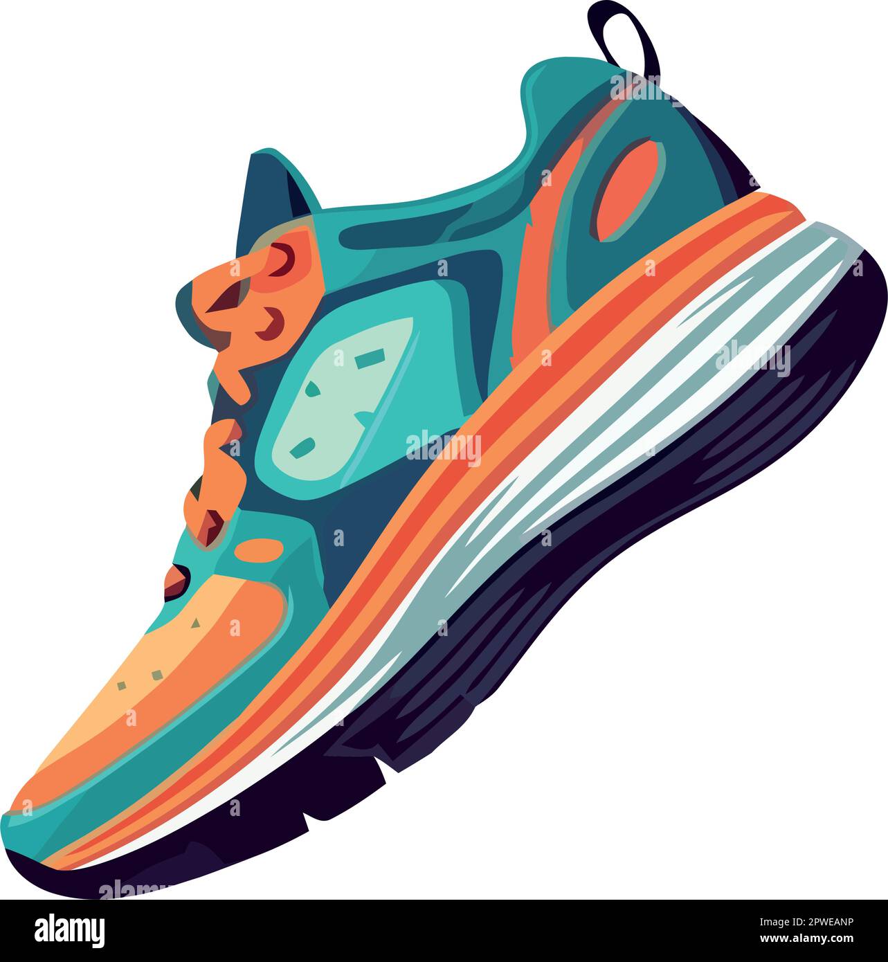 Blue tennis shoe Stock Vector Images - Alamy