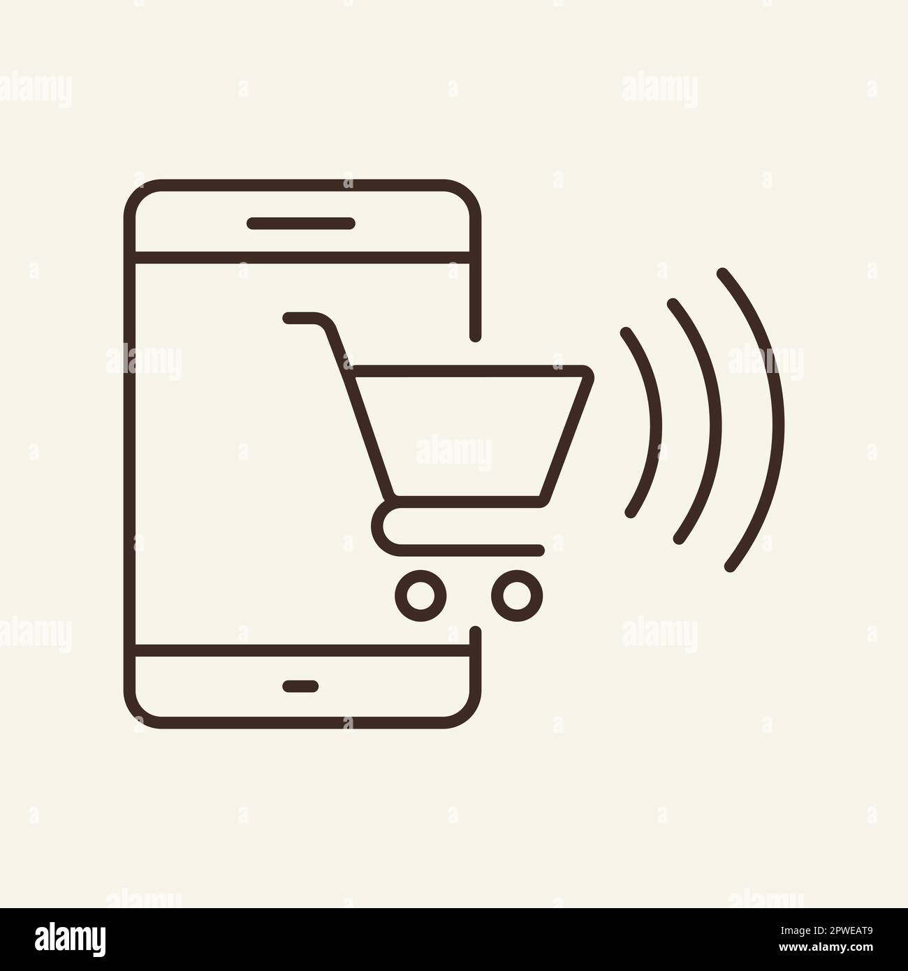 Mobile payment line icon Stock Vector Image & Art - Alamy